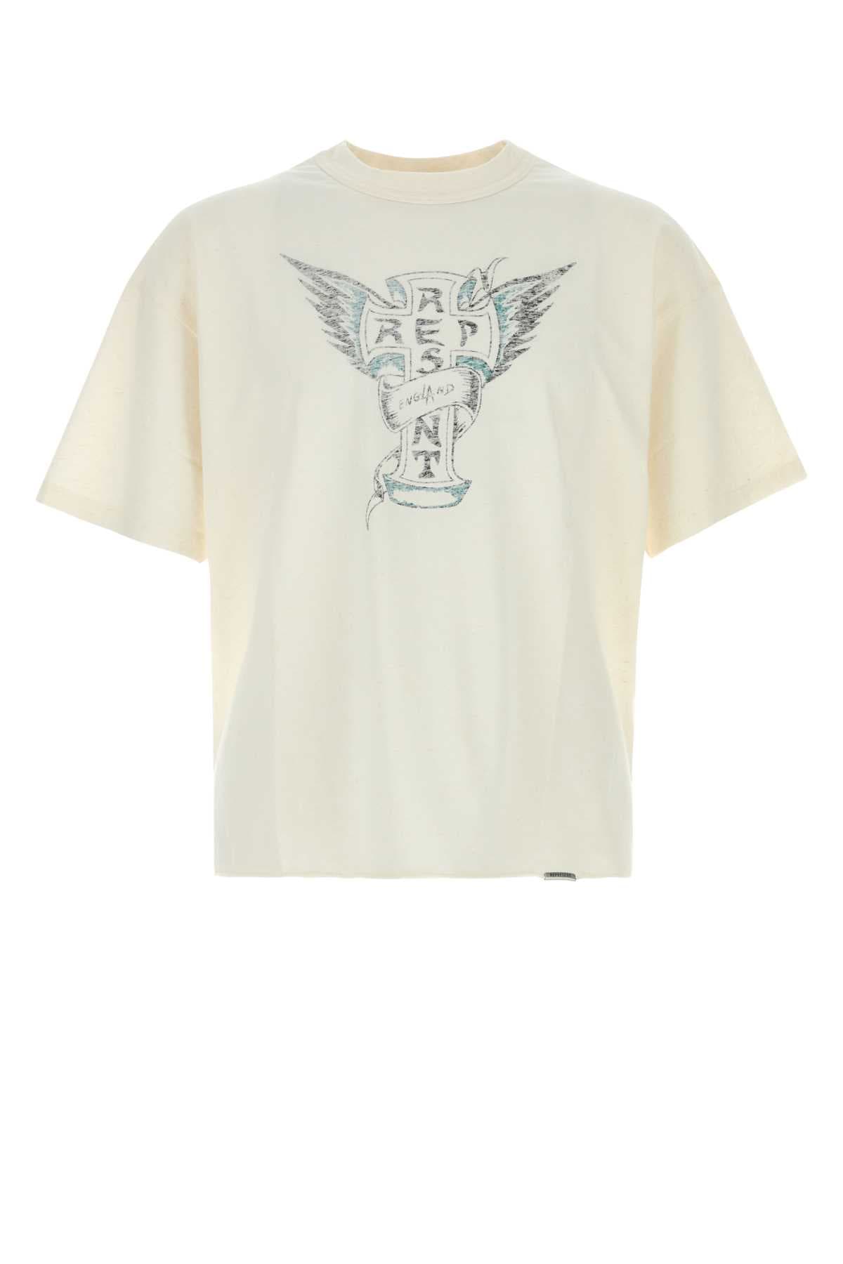 Ivory cotton blend t-shirt