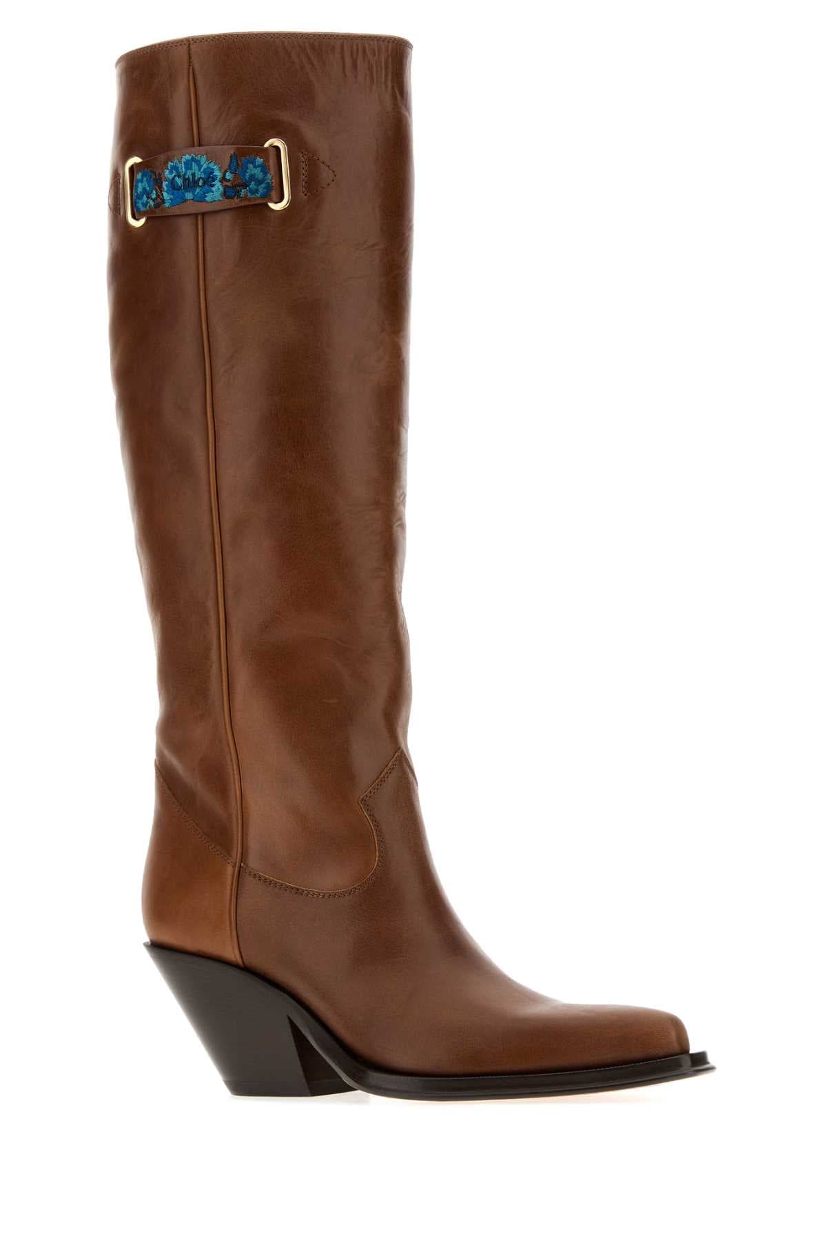 Brown leather Azelan boots - мініатюра 2