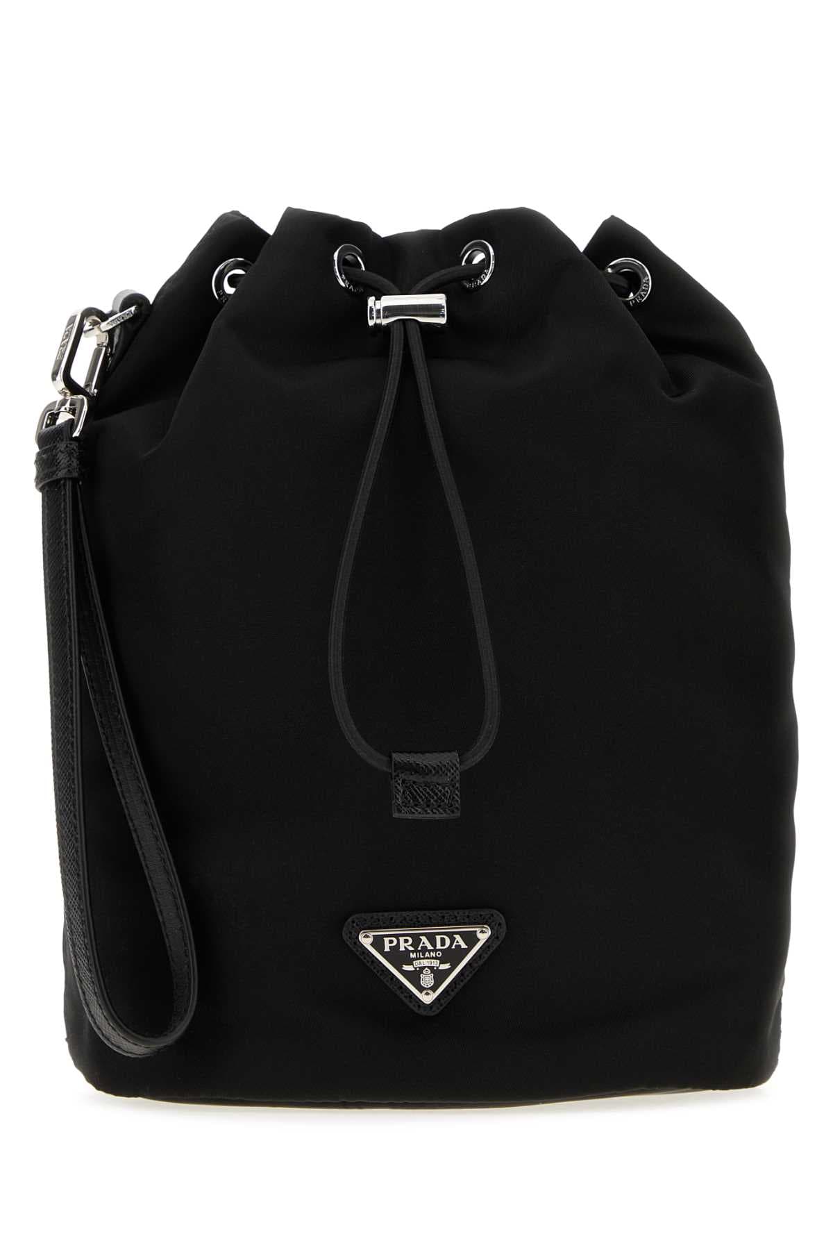 Black Re-Nylon Prada Speedrock clutch