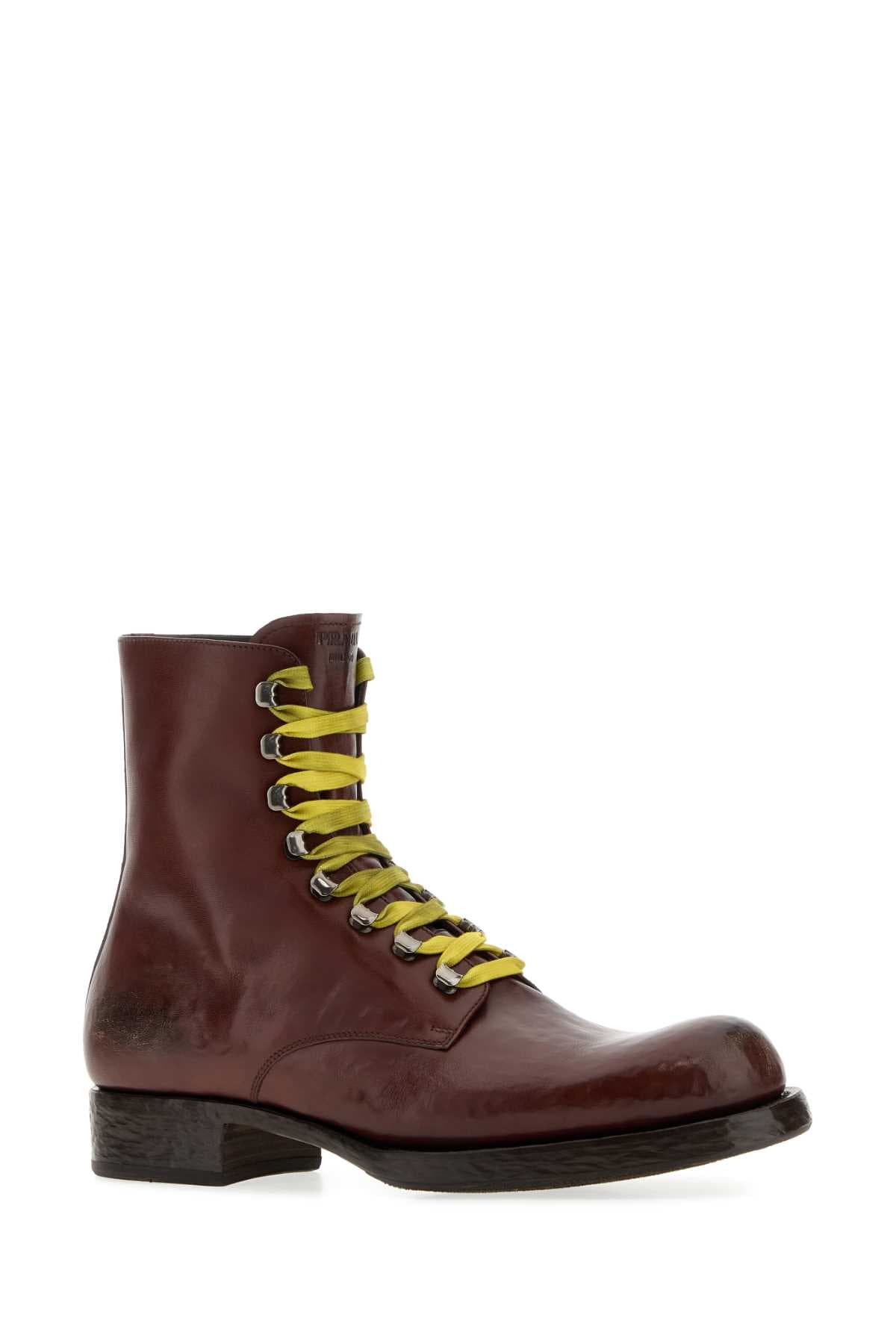 Brown leather ankle boots - мініатюра 2