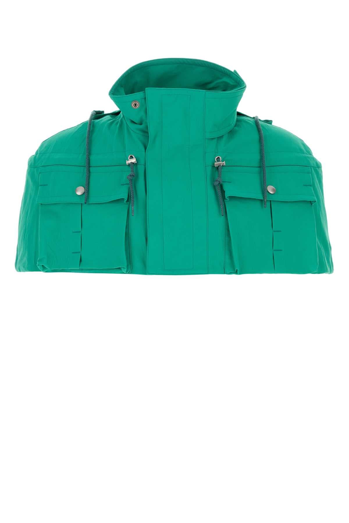 Green nylon cape