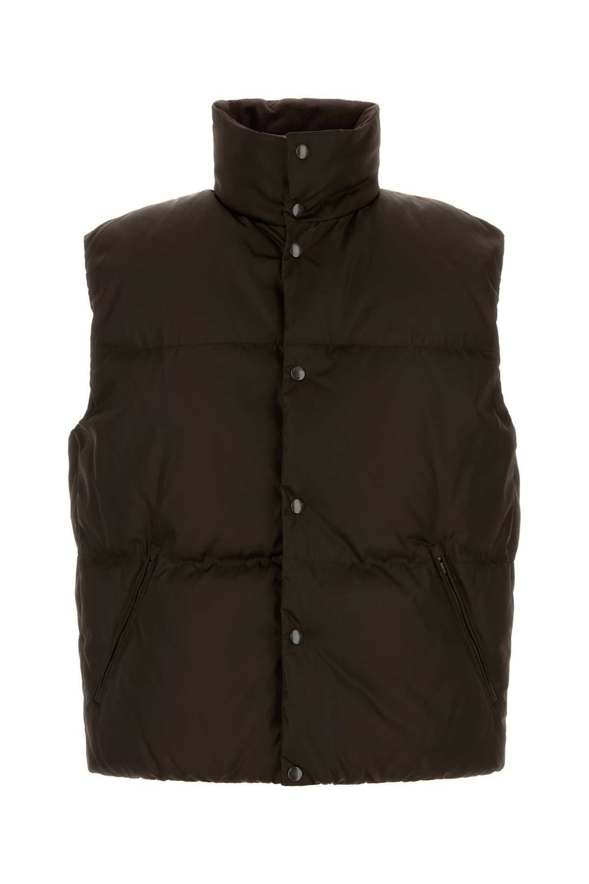 Dark brown Re-Nylon down jacket