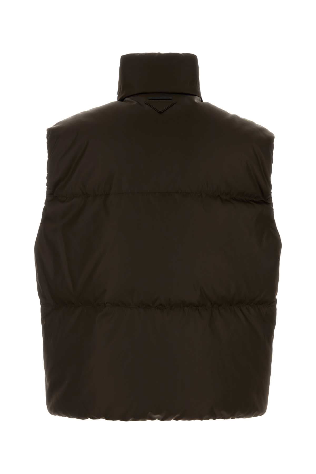 Dark brown Re-Nylon down jacket - мініатюра 2