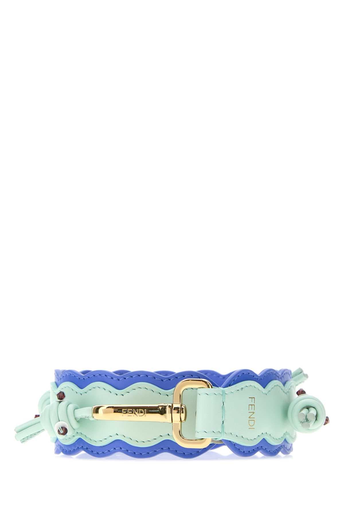 Two-tone leather mini You shoulder strap