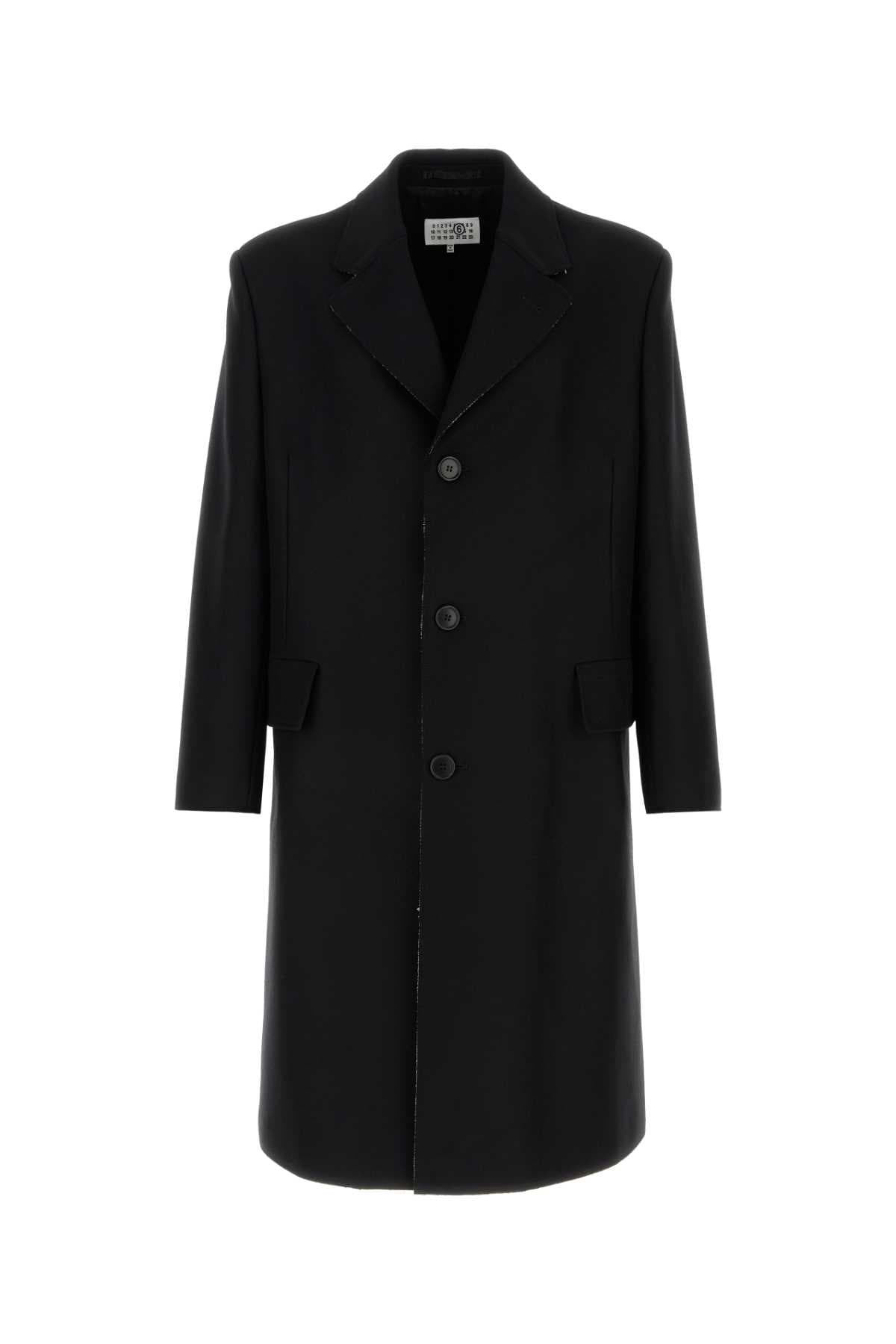 Black wool blend coat