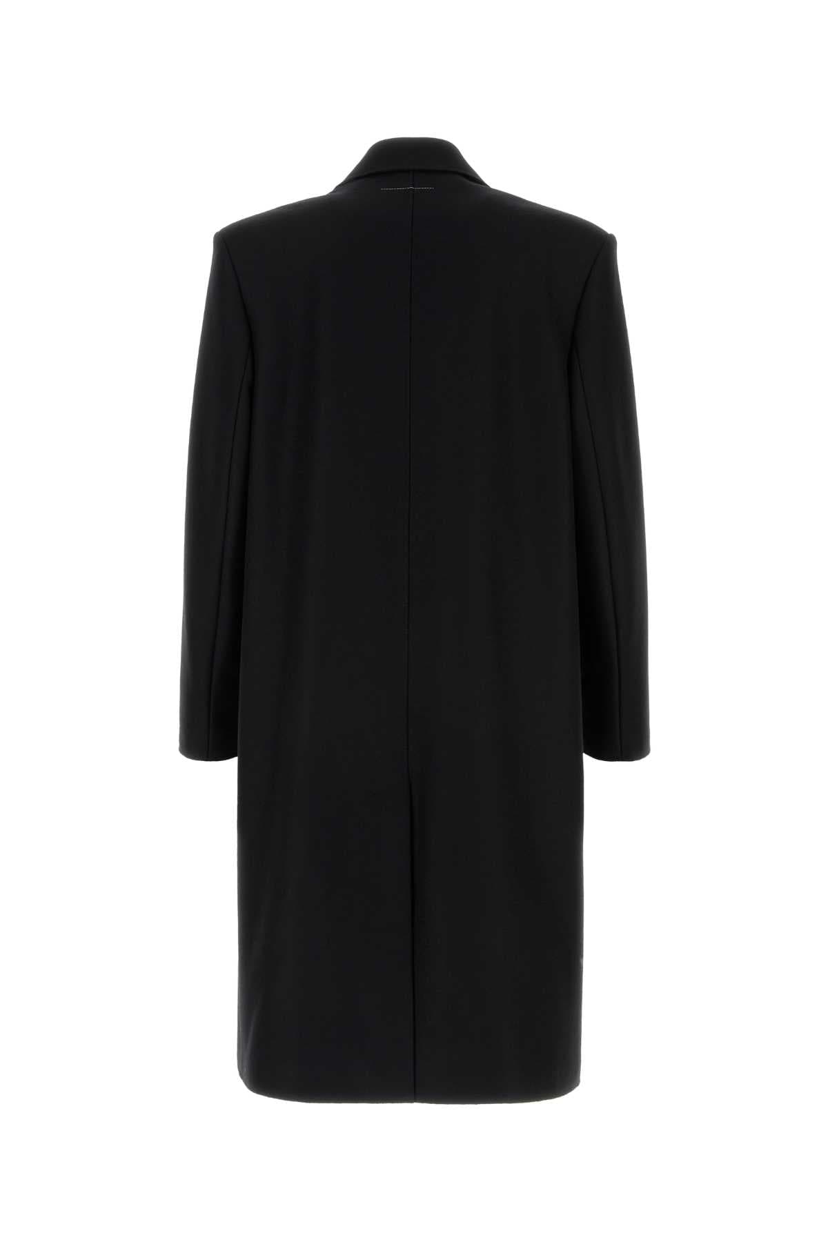 Black wool blend coat - мініатюра 2