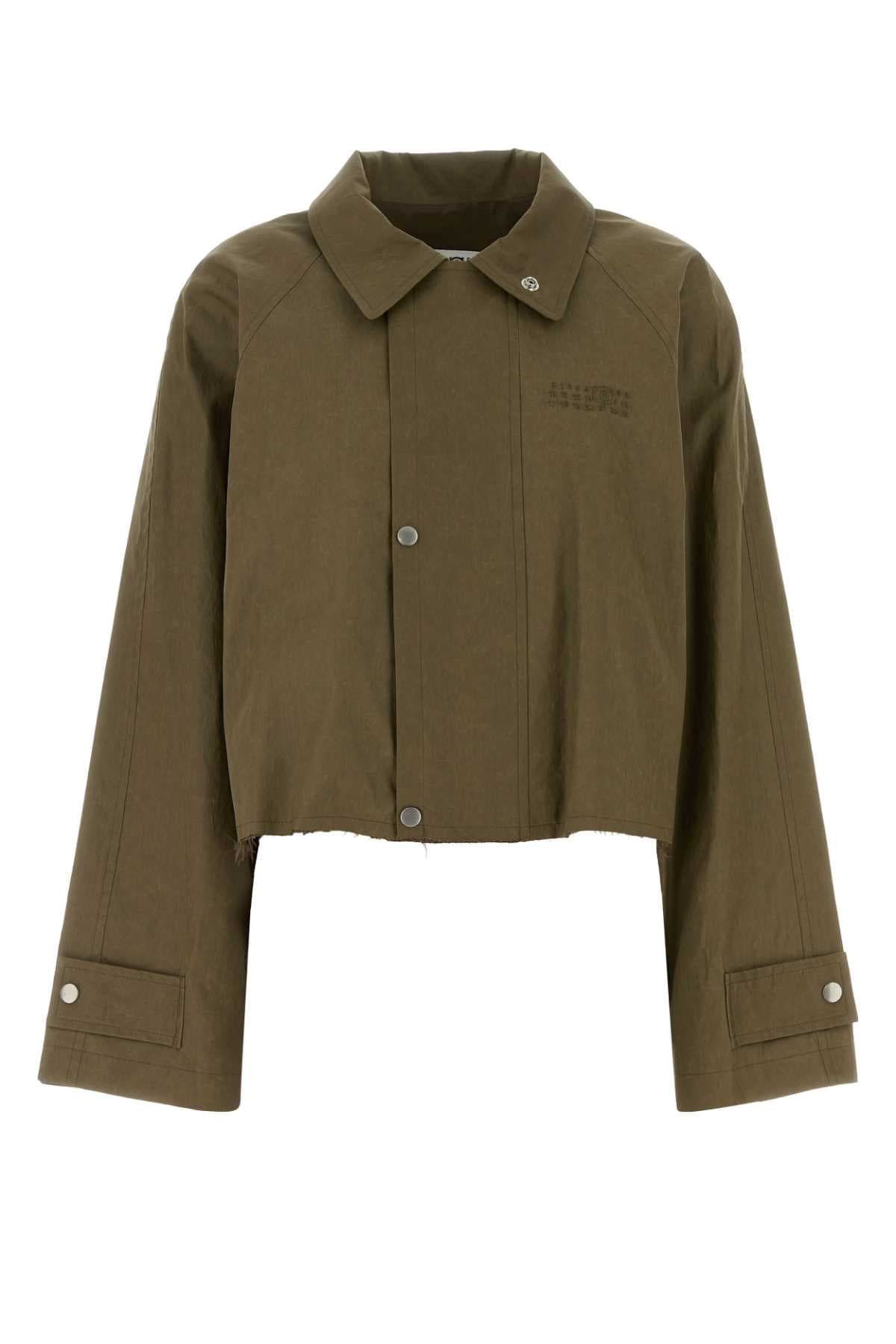 Khaki stretch cotton jacket