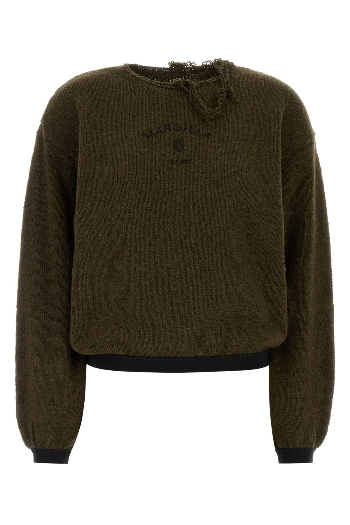 Olive green mohair blend sweater