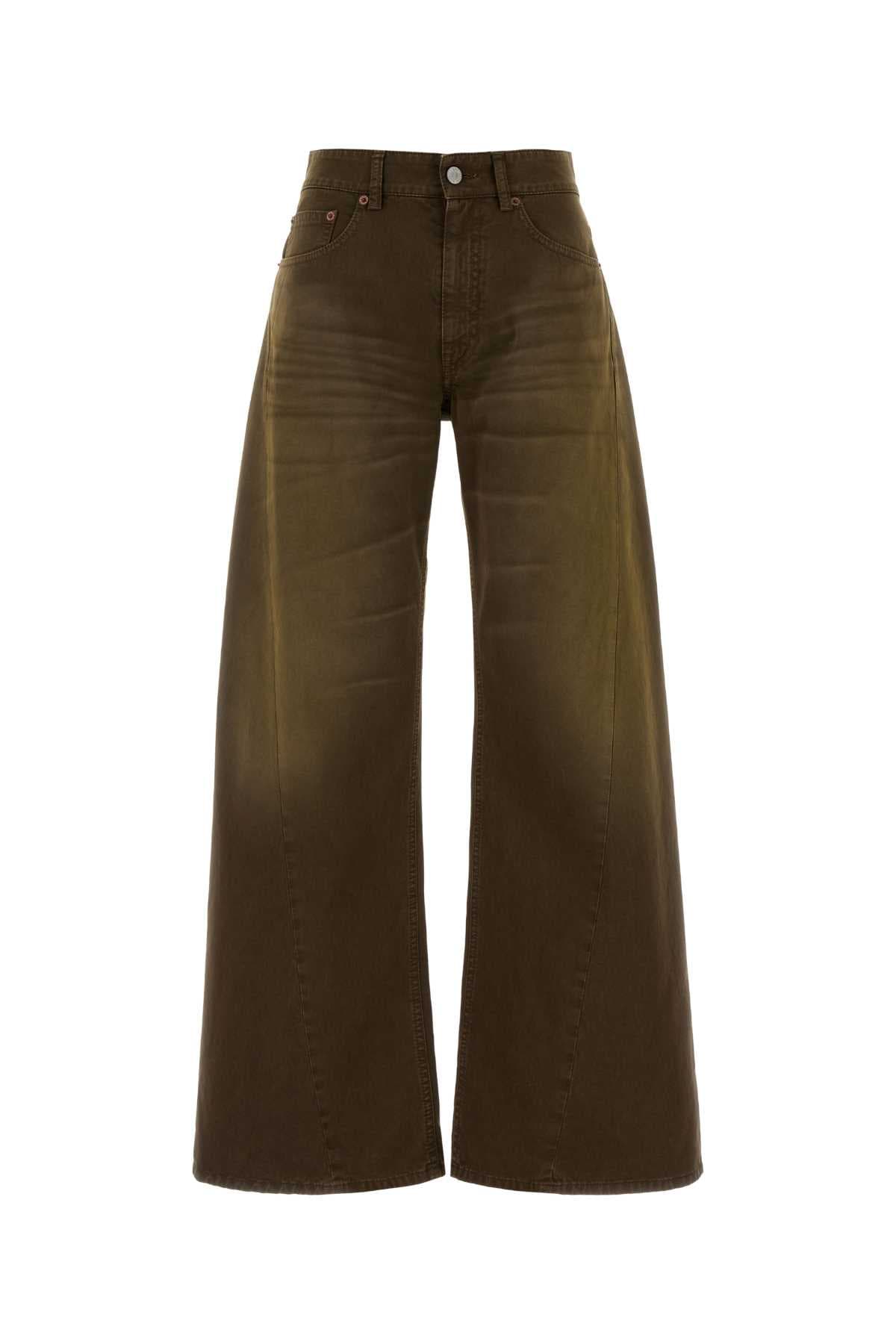 Khaki denim jeans
