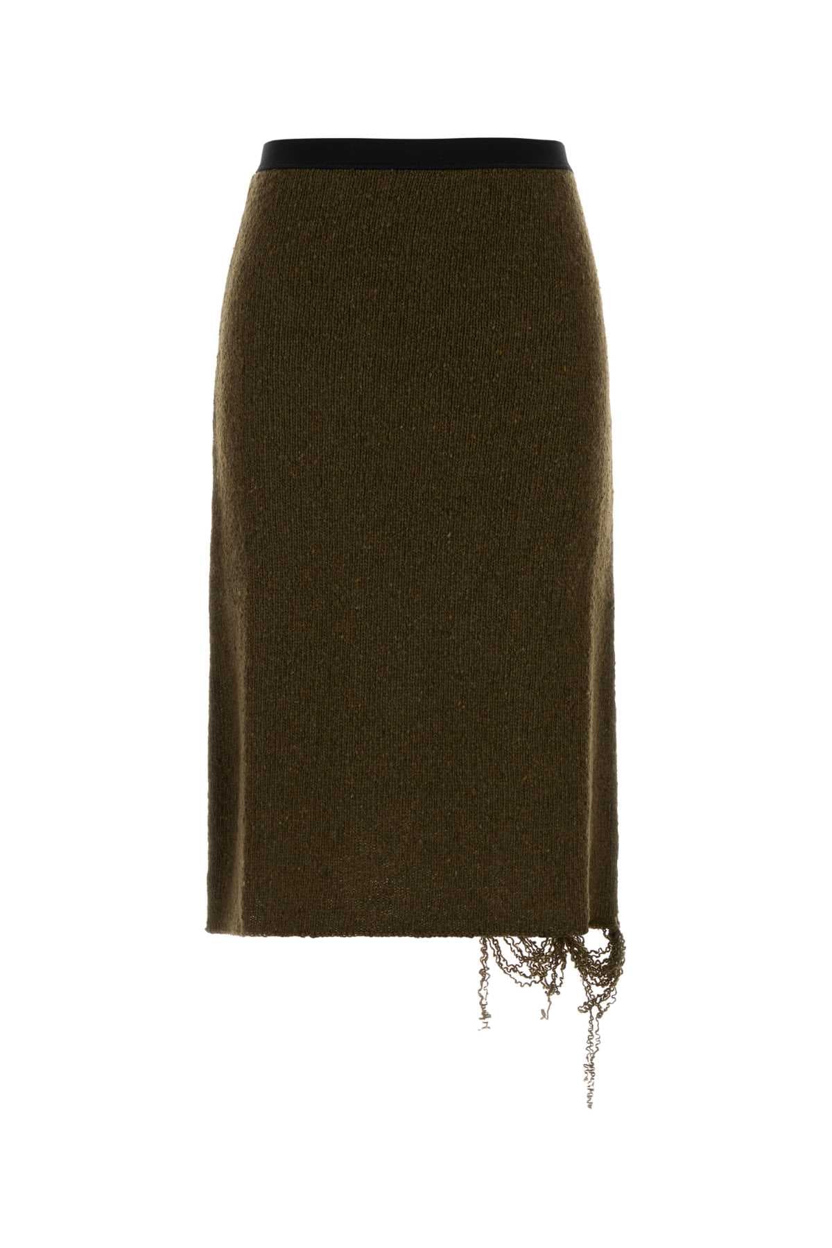 Mud wool blend skirt