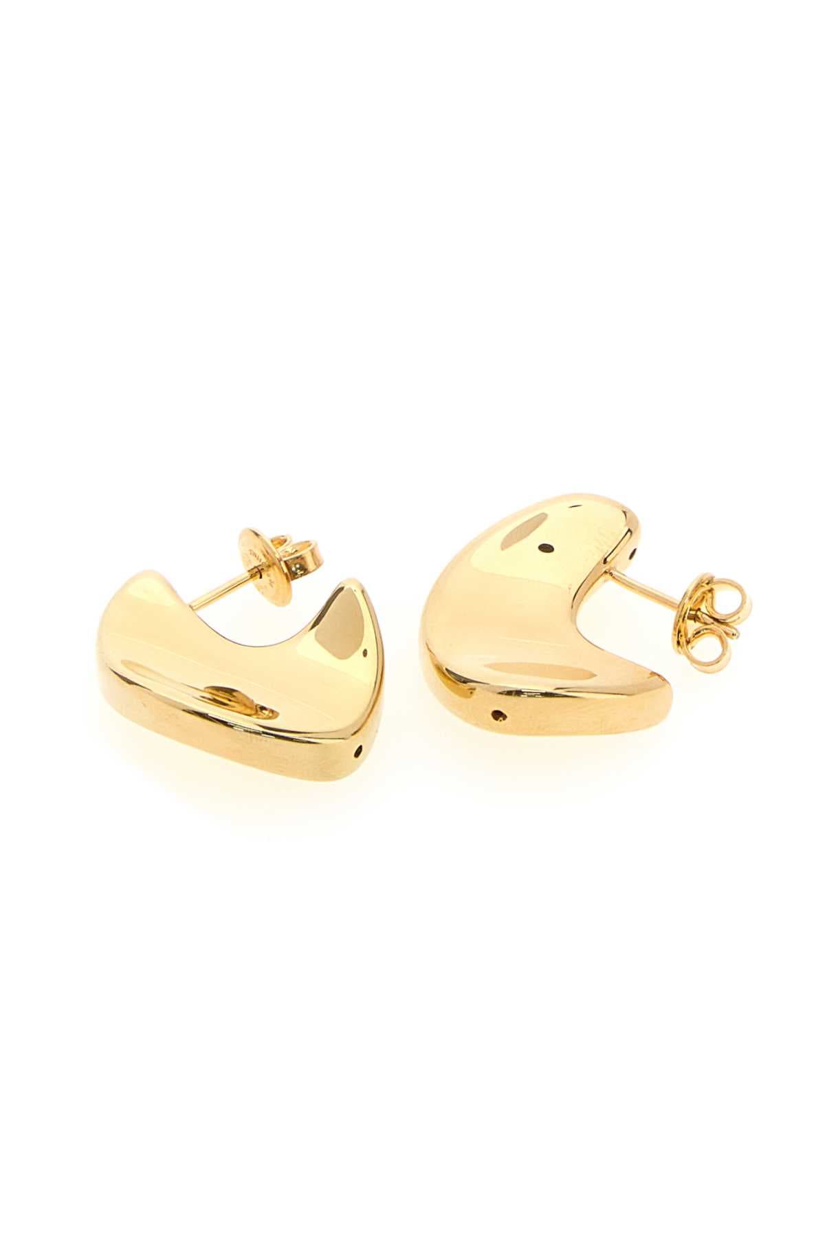 Gold silver small Disc earrings - мініатюра 2