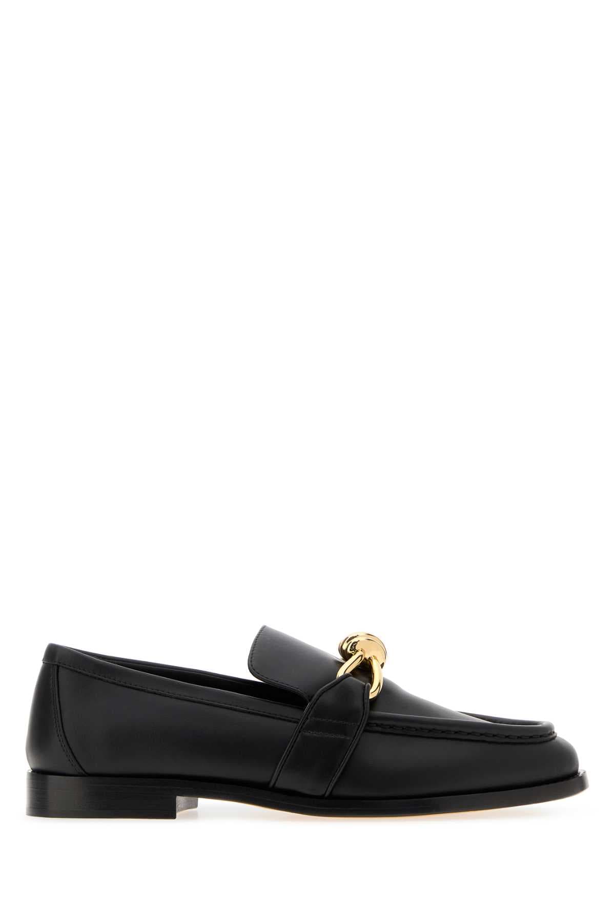 Black leather Astaire loafers
