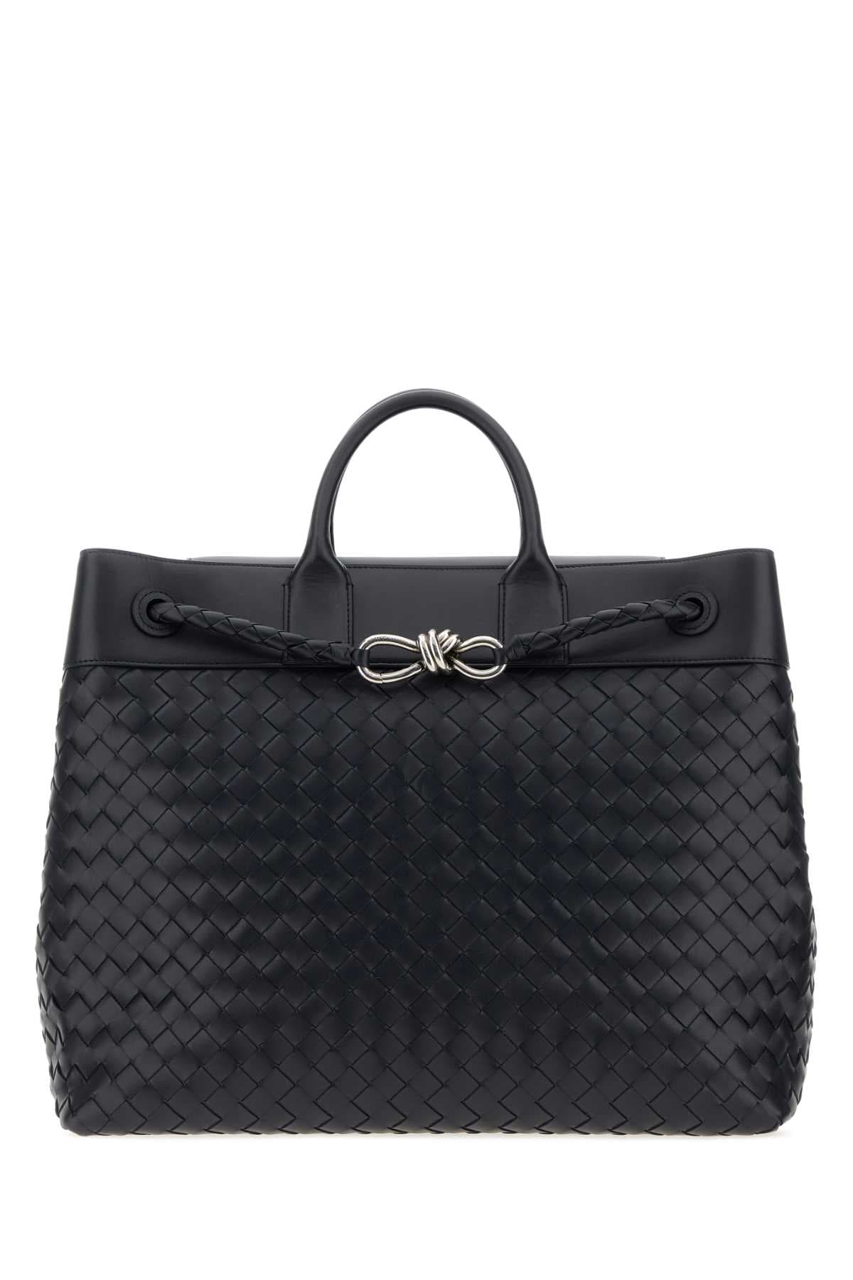 Midnight blue leather Andiamo travel bag