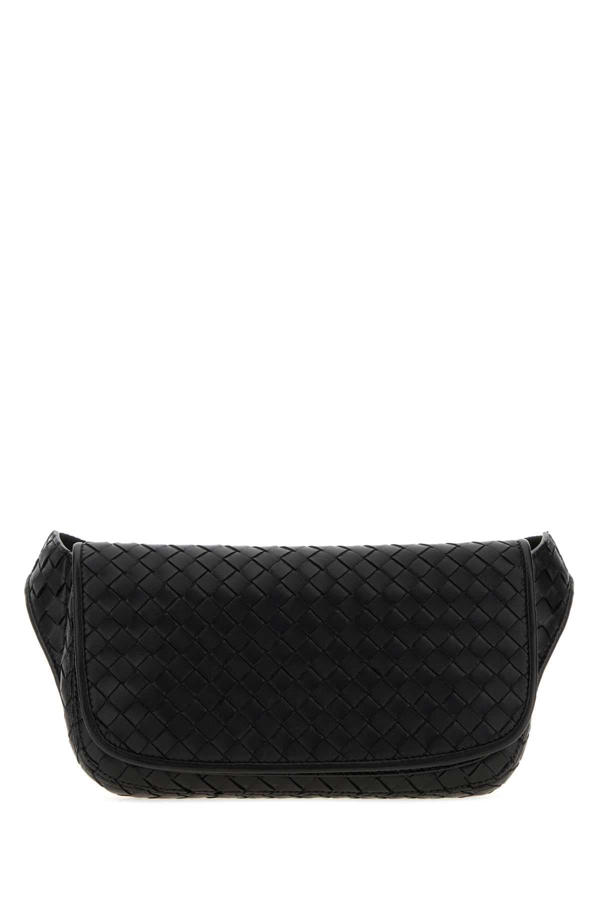 Black leather Veneto belt bag