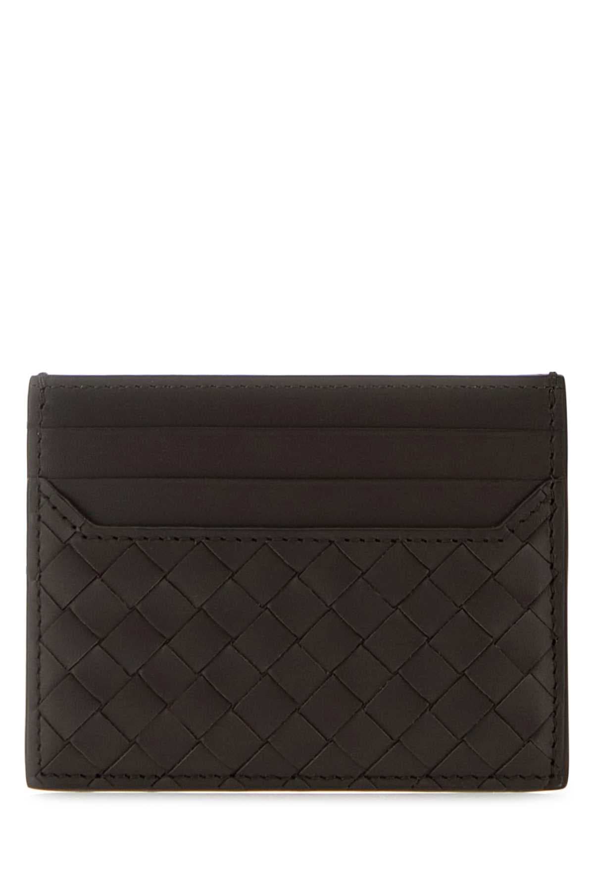 Dark brown leather card holder