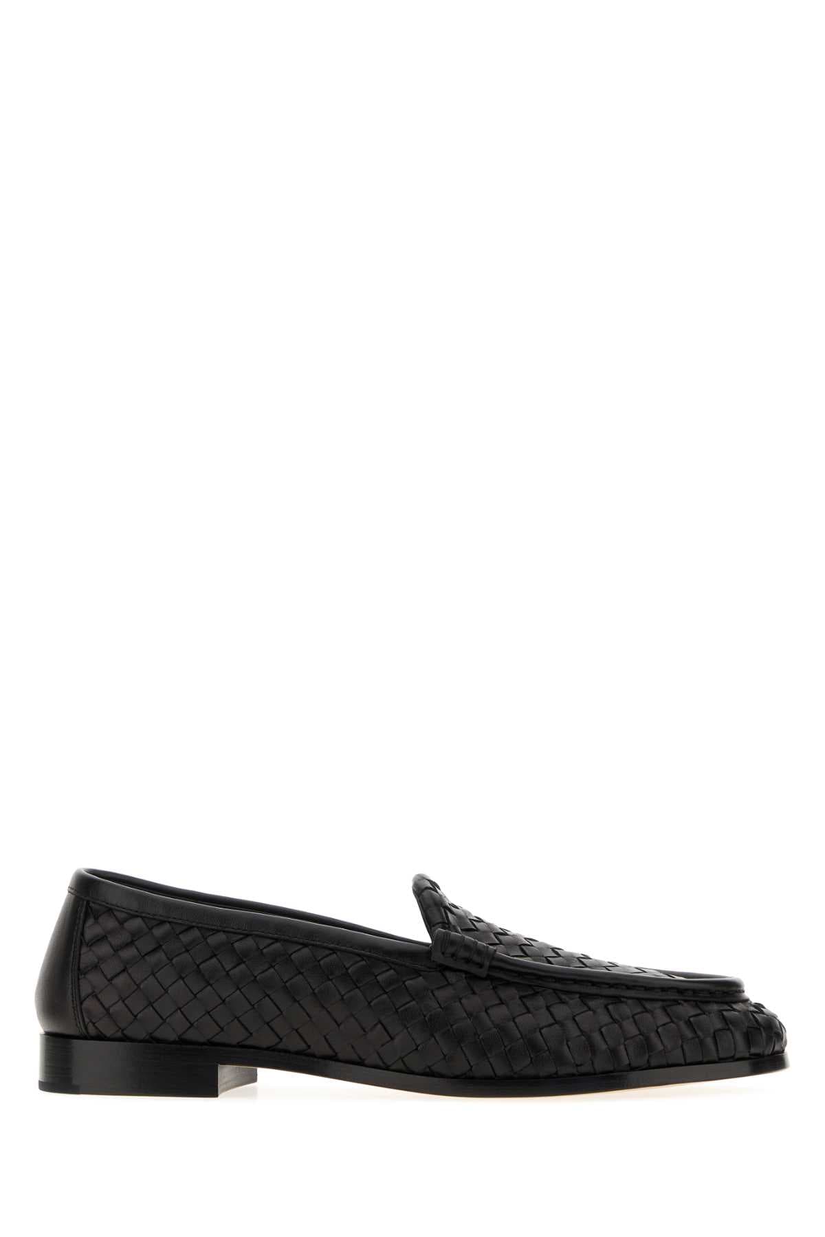 Black leather Silenzio loafers