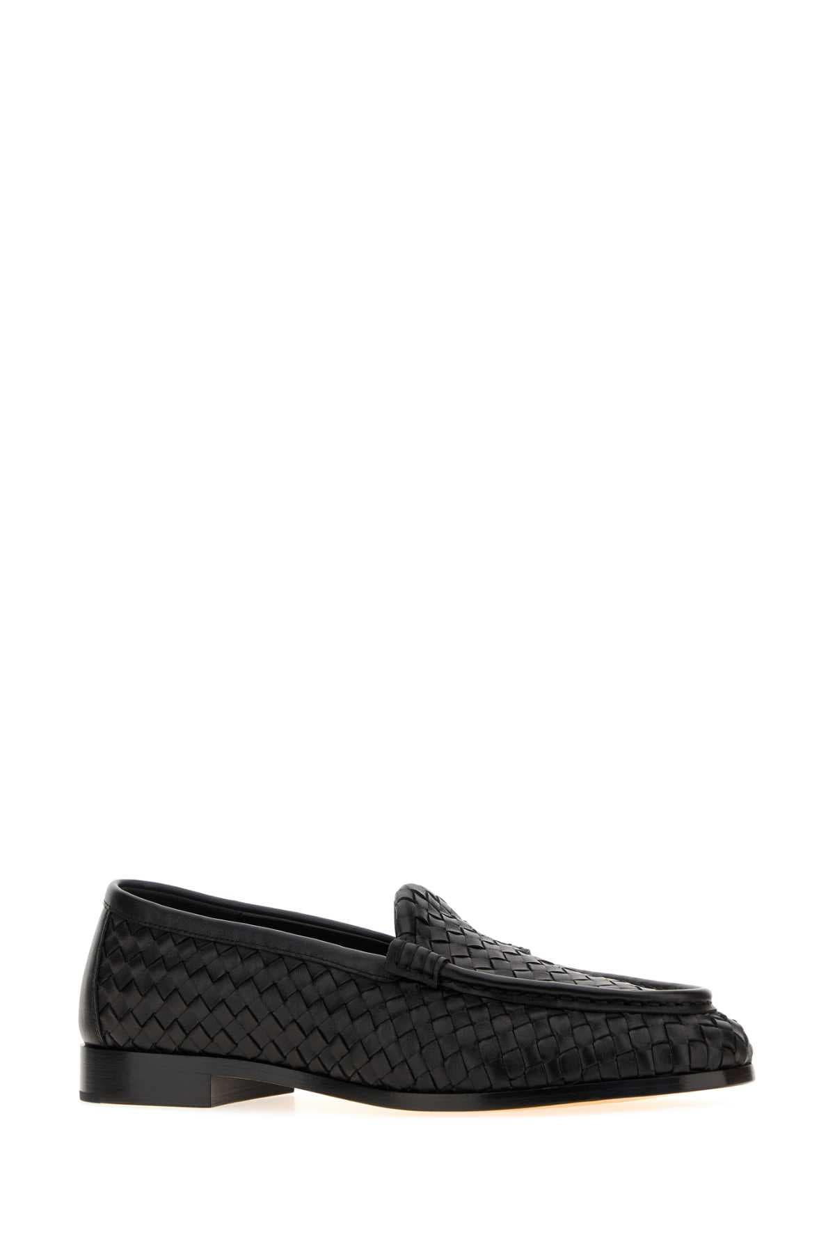 Black leather Silenzio loafers - мініатюра 2