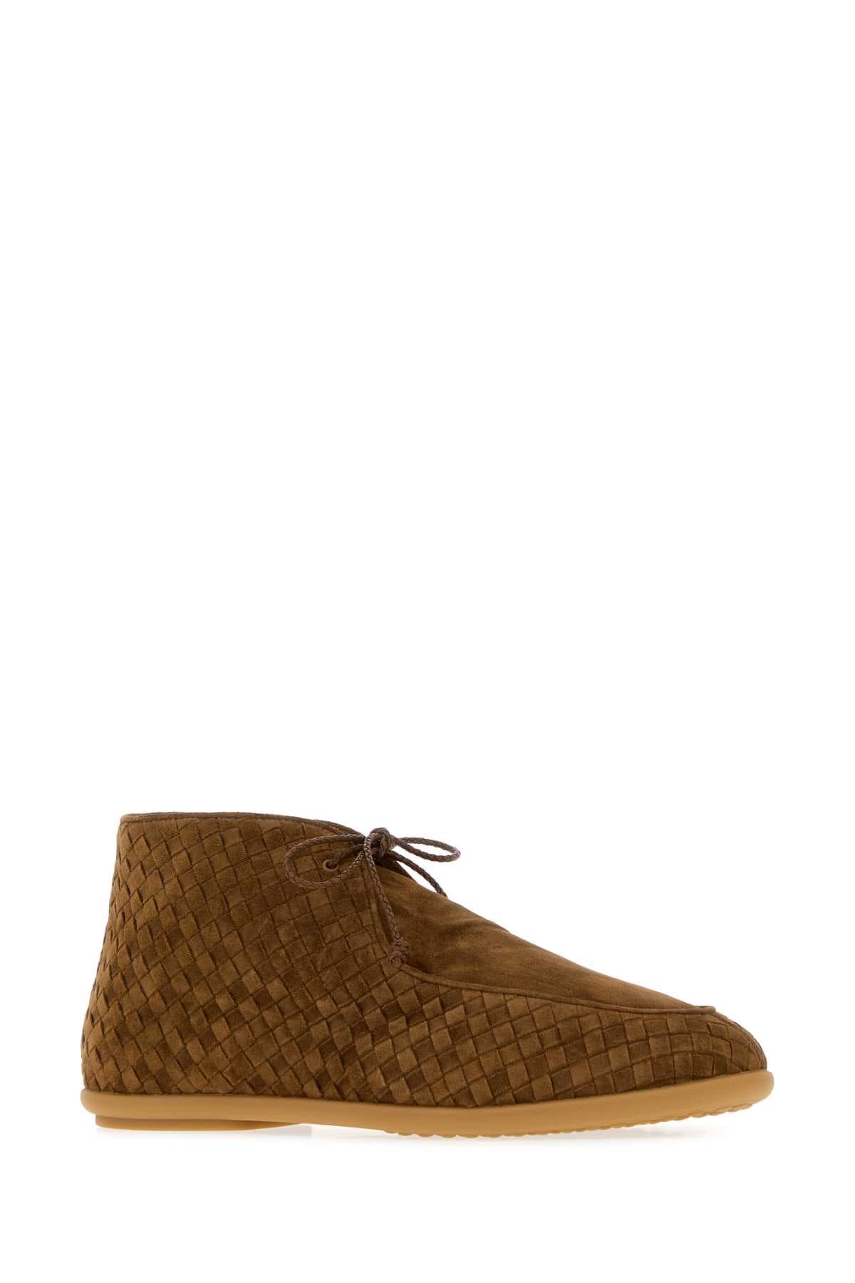 Camel suede Intreccio lace-up shoes - мініатюра 2