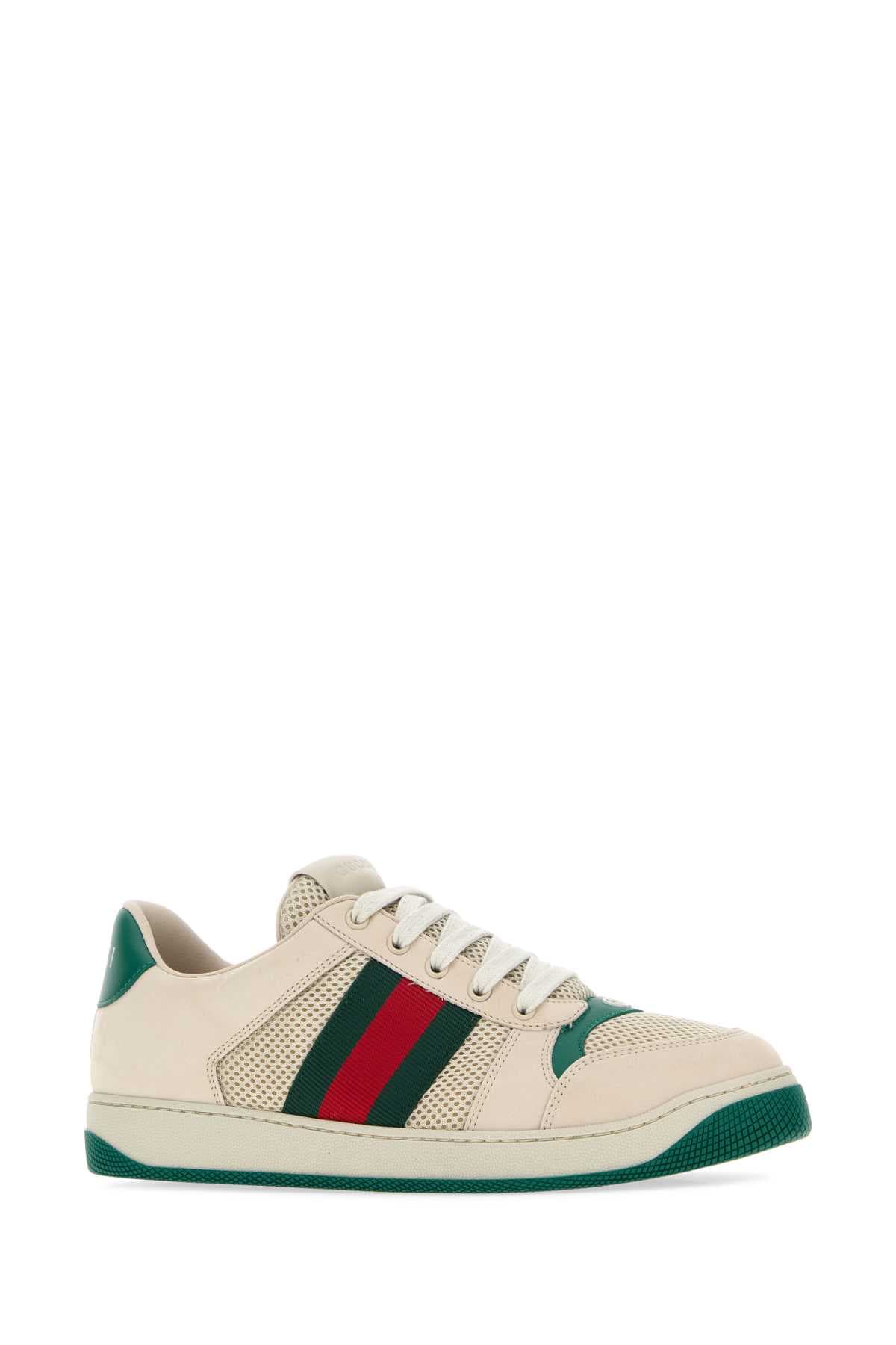 Ivory mesh and suede Screener sneakers - мініатюра 2