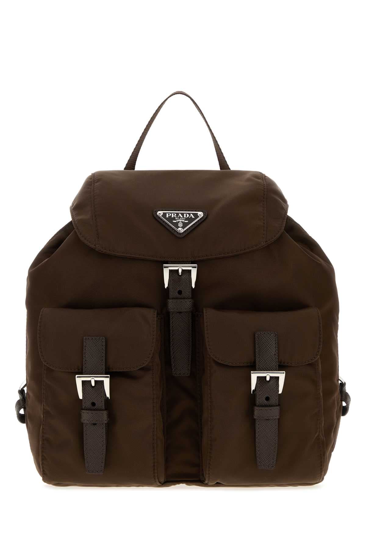Chocolate Re-nylon small backpack