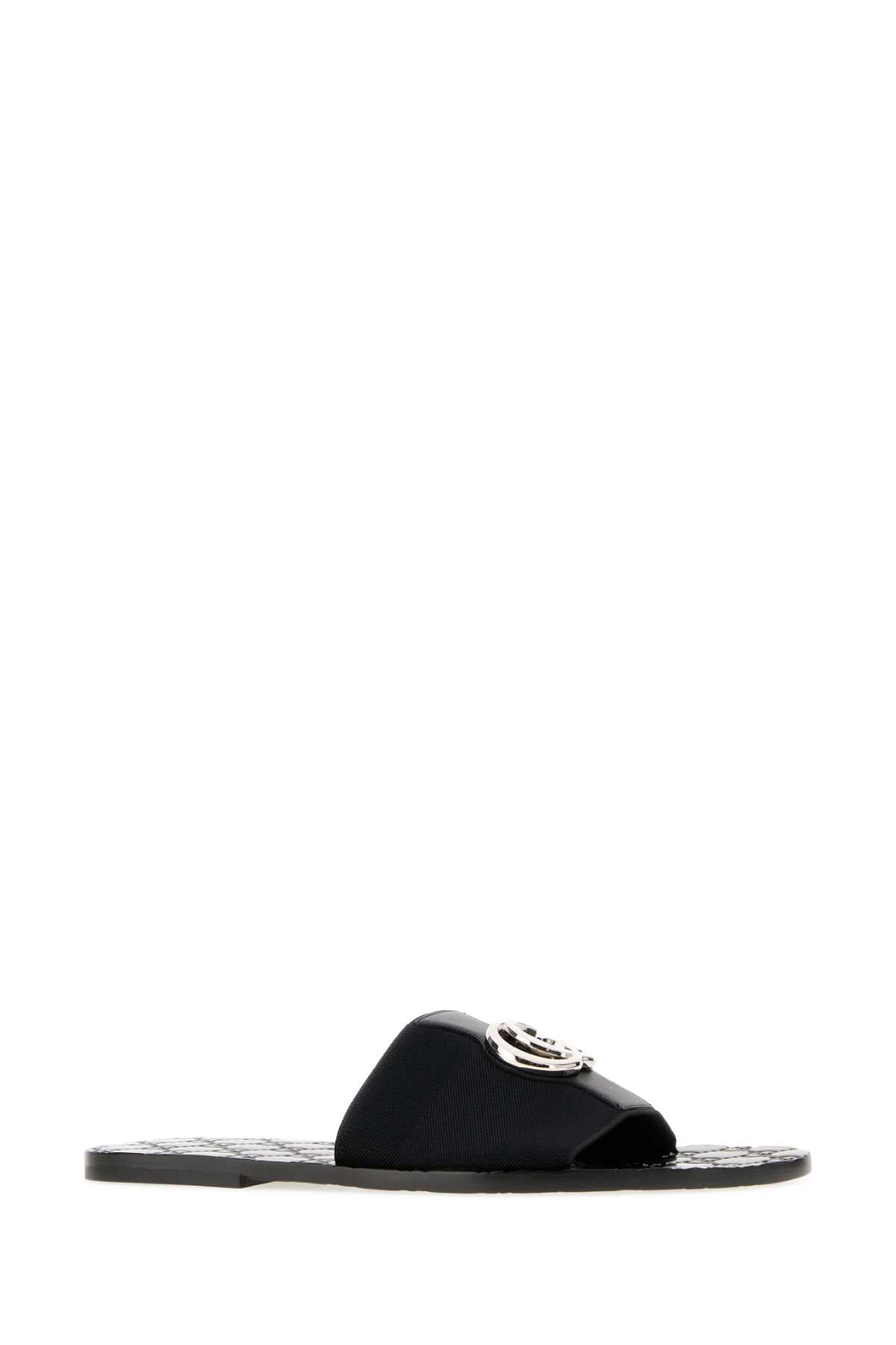 Black fabric Riviera slippers - мініатюра 2