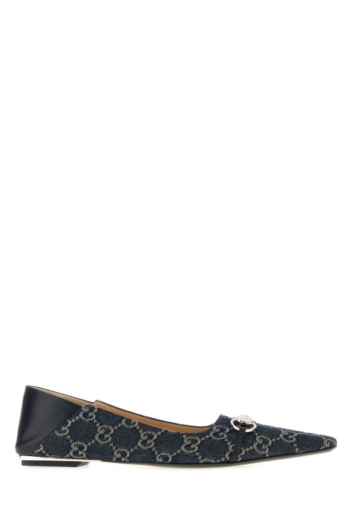 GG denim Vittoria ballerinas