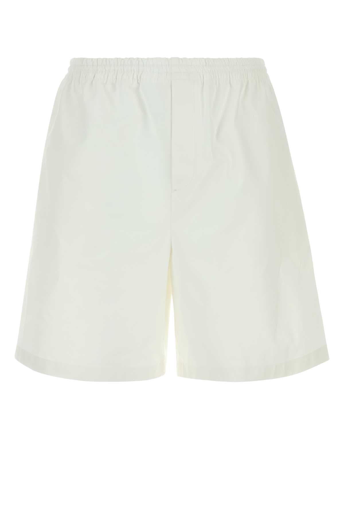 White cotton bermuda shorts