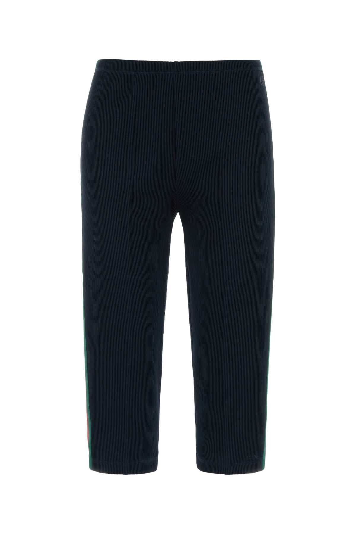 Midnight blue polyester blend leggings