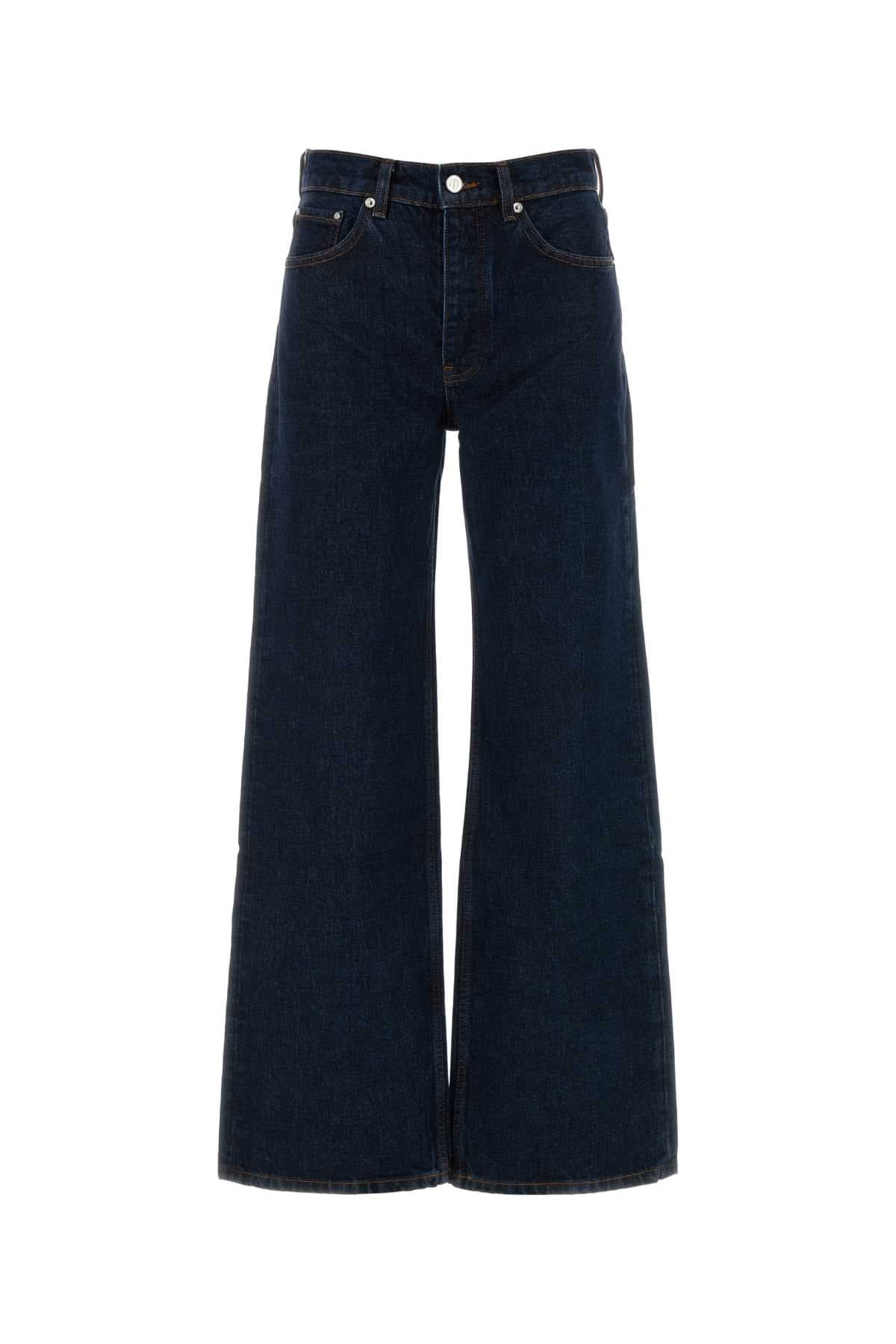 Denim wide-leg jeans
