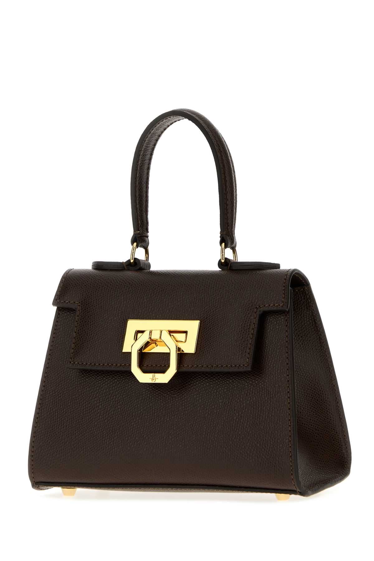 Brown leather Licia handbag - мініатюра 2