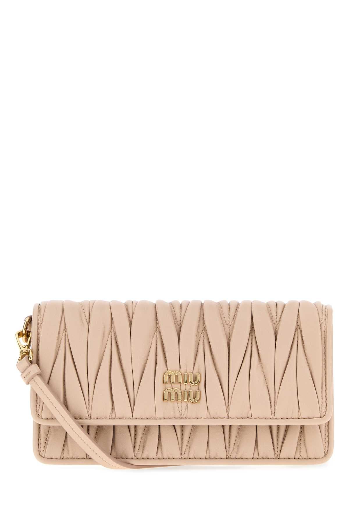 Powder pink nappa leather mini crossbody bag