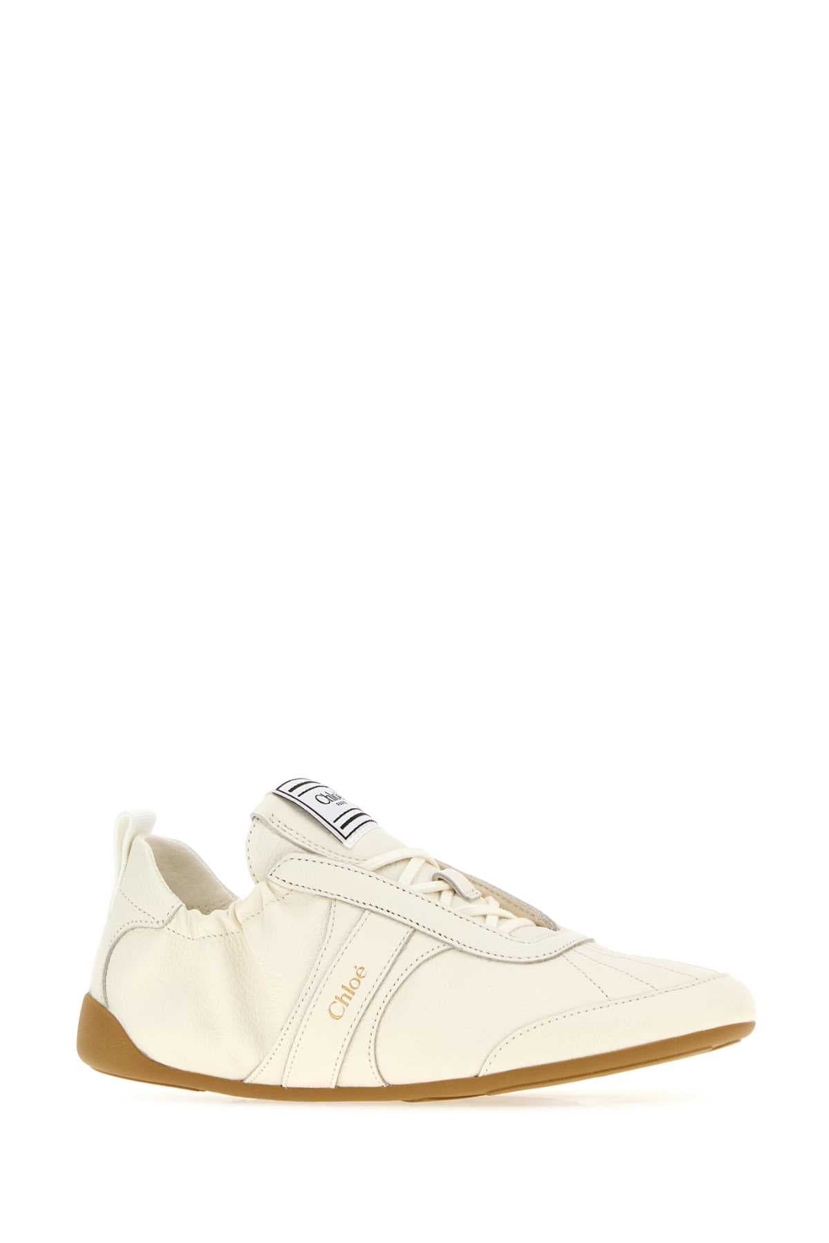 Ivory leather Chloé Kick sneakers - мініатюра 2