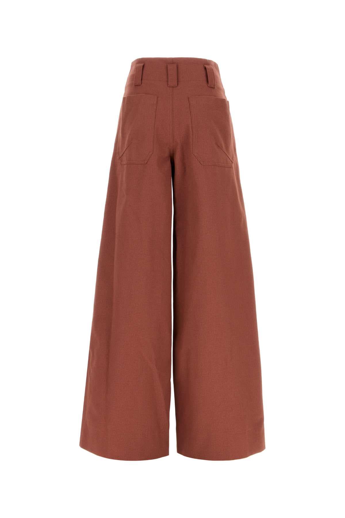 Red cotton wide-leg pant - мініатюра 2