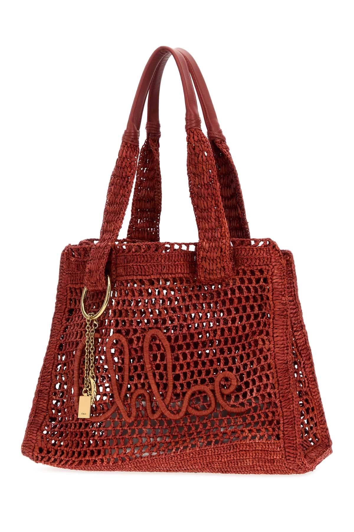 Red raffia East-West Summer Banana shopping bag - мініатюра 2