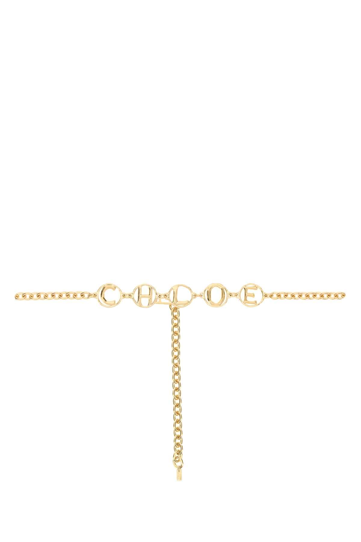 Gold metal chain Chloé Script belt