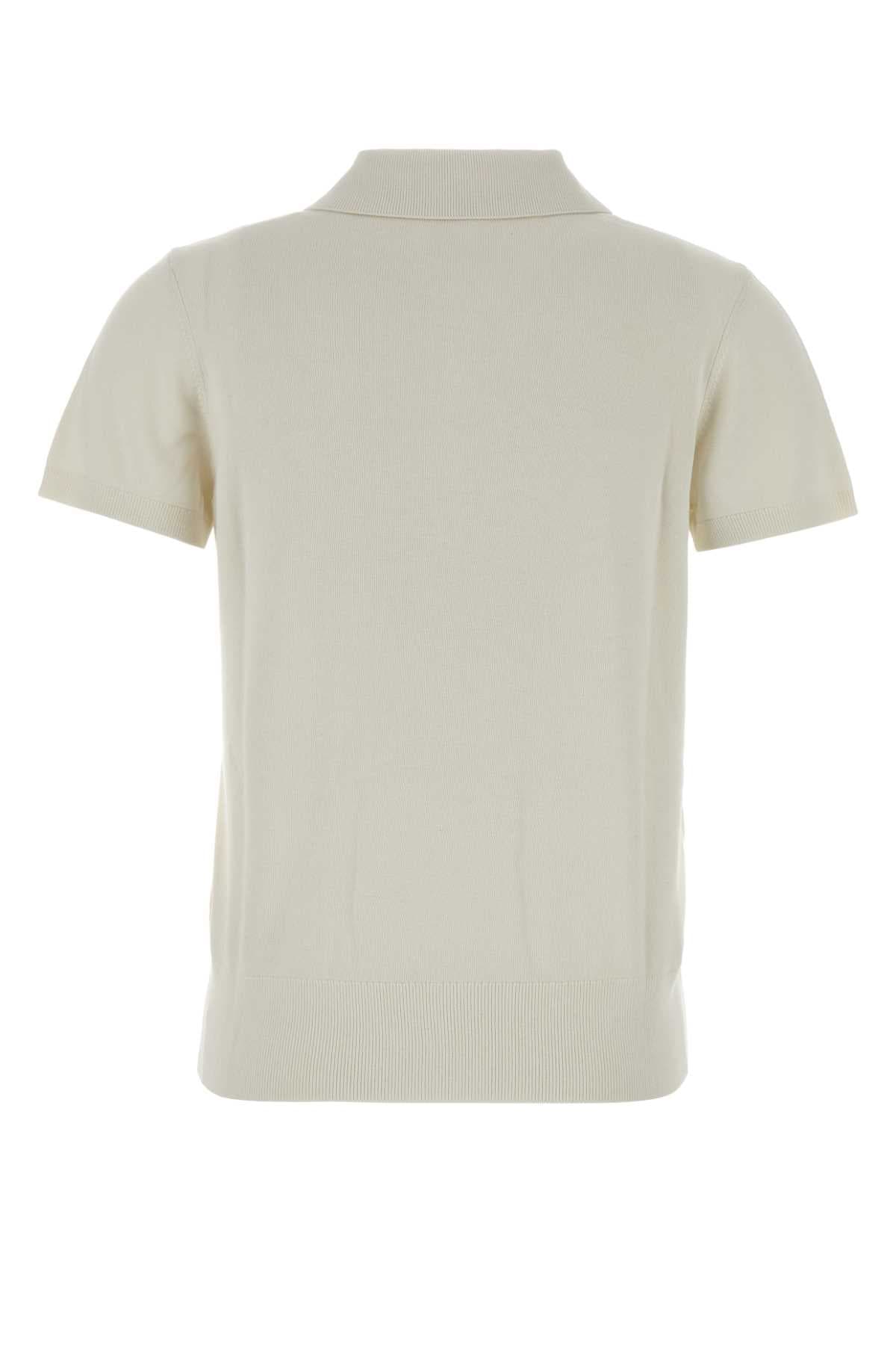 White knit polo shirt - мініатюра 2
