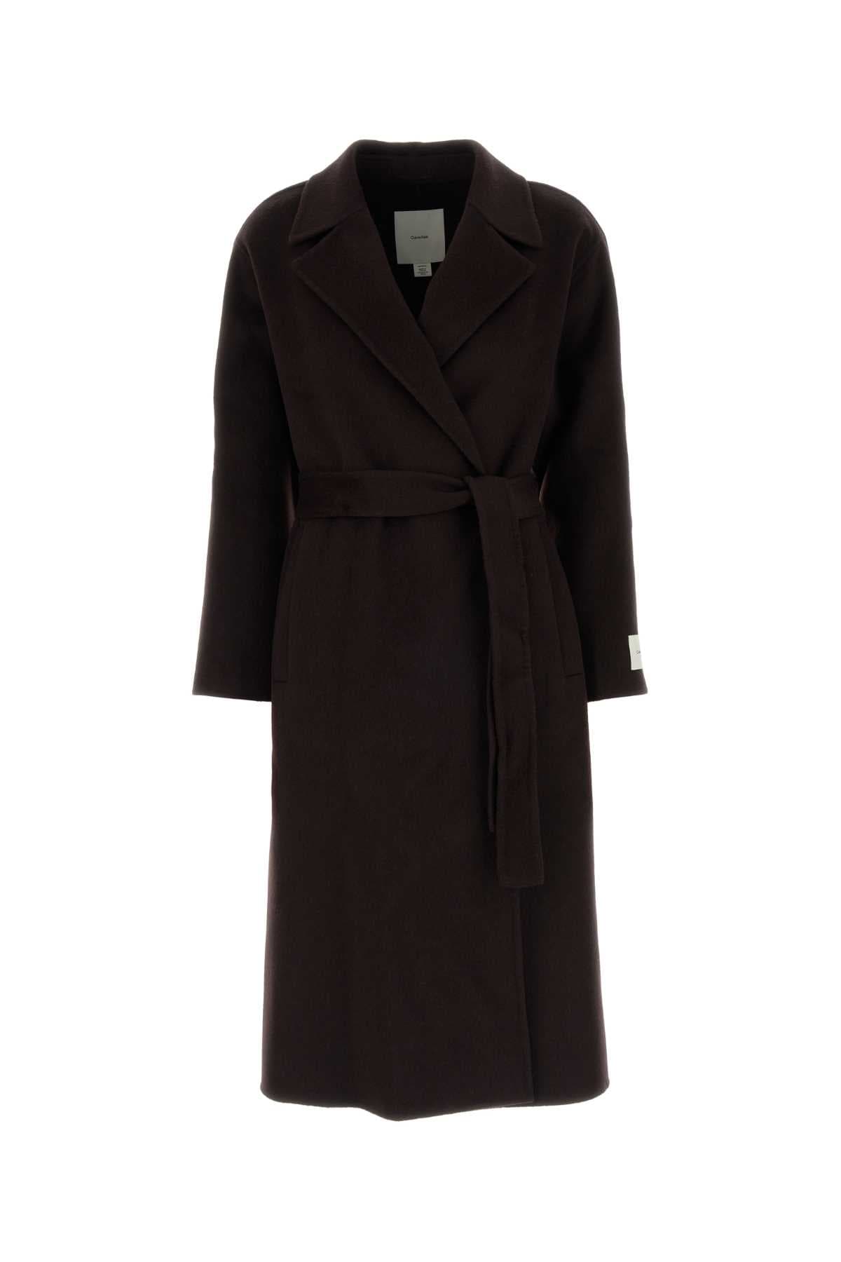 Dark brown wool blend coat
