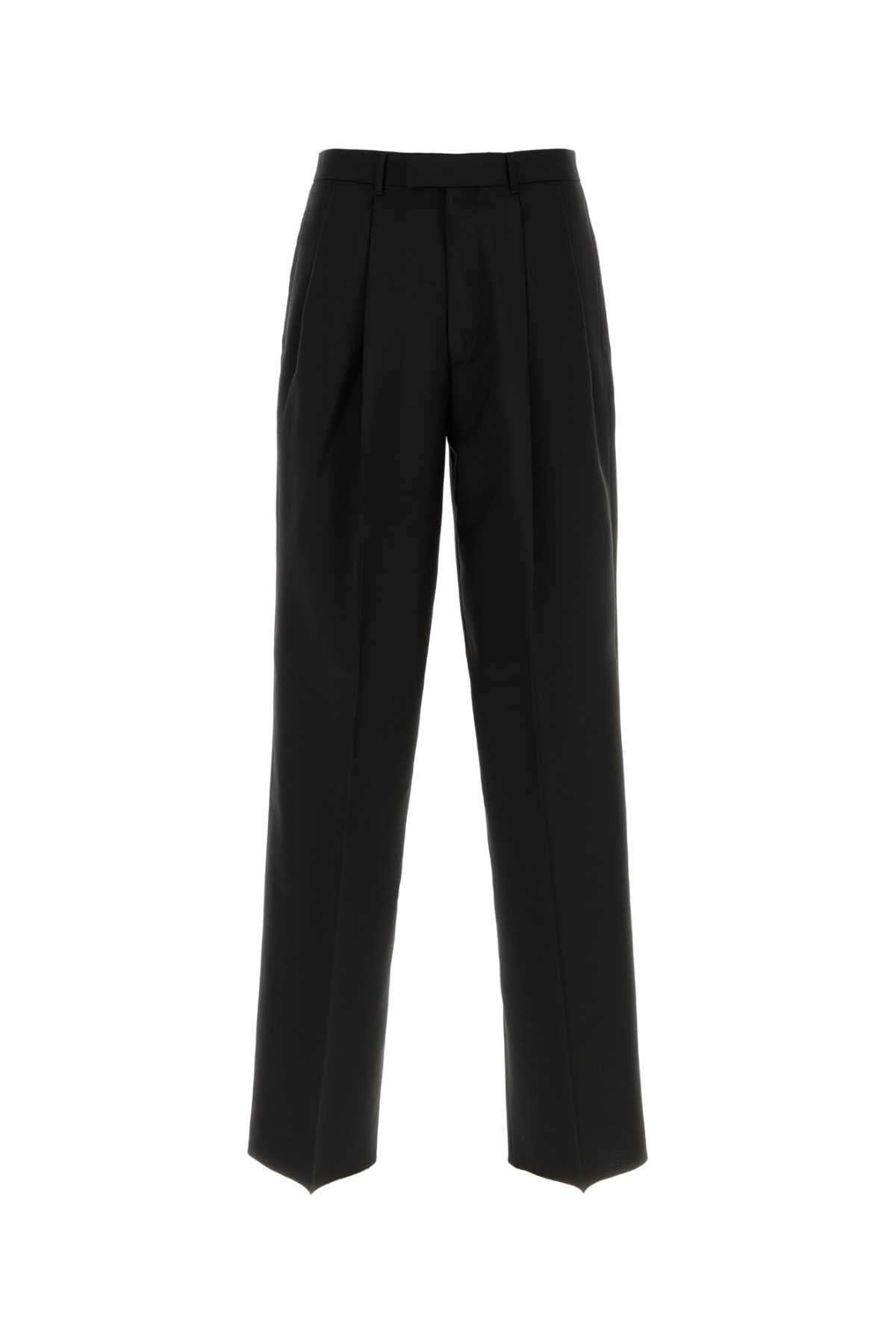 Black wool blend pant