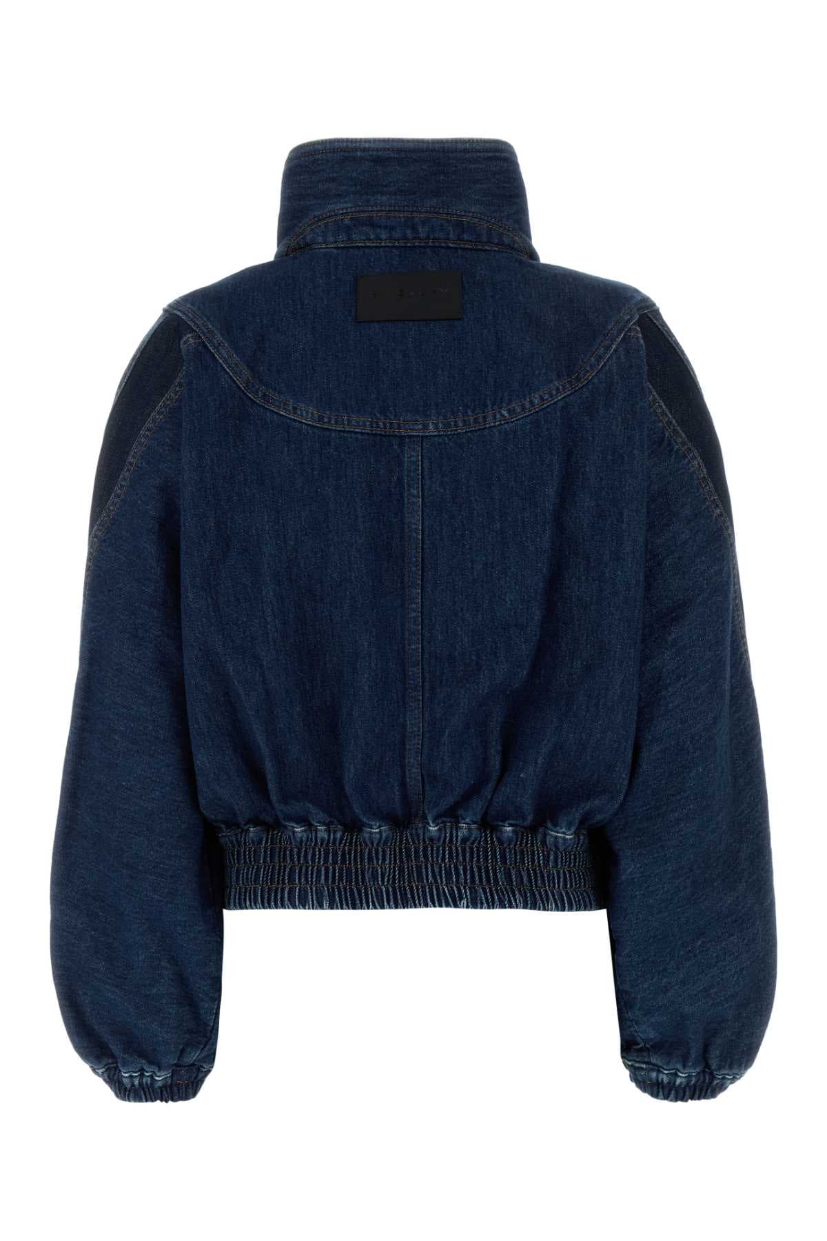 Blue denim bomber jacket - мініатюра 2