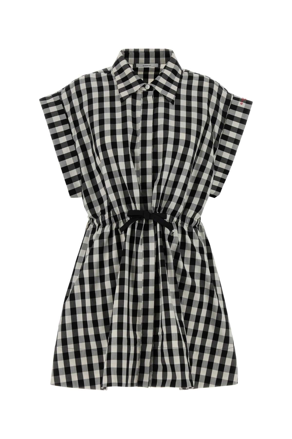 Embroidered poplin shirt dress
