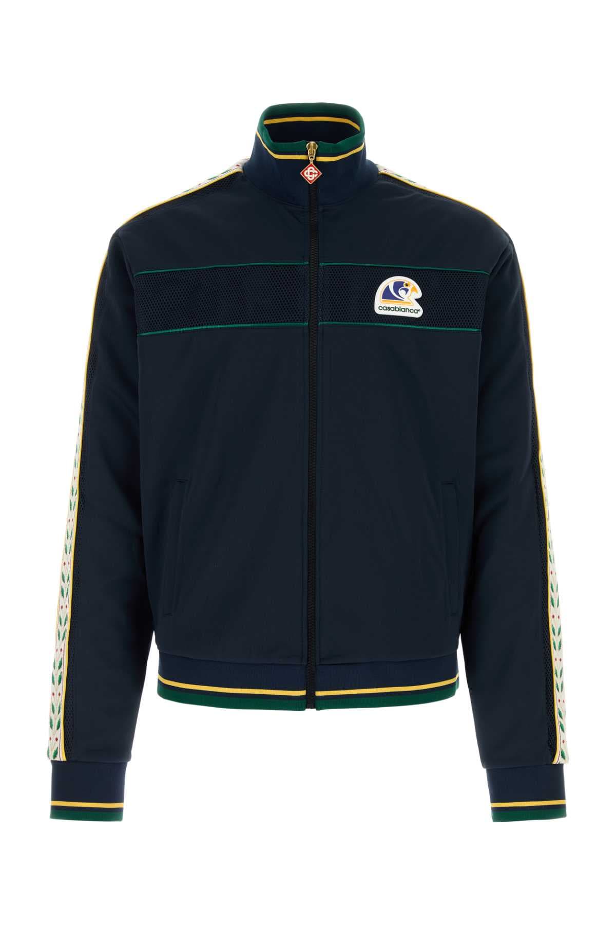 Navy blue tech fabric sweatshirt