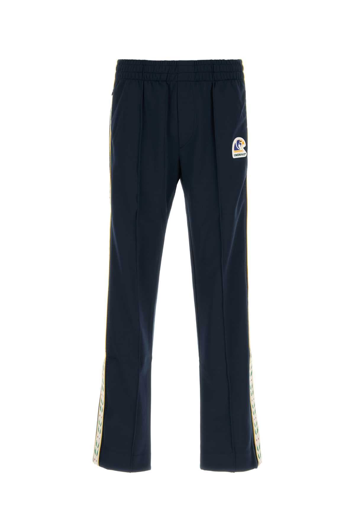 Navy blue tech fabric joggers