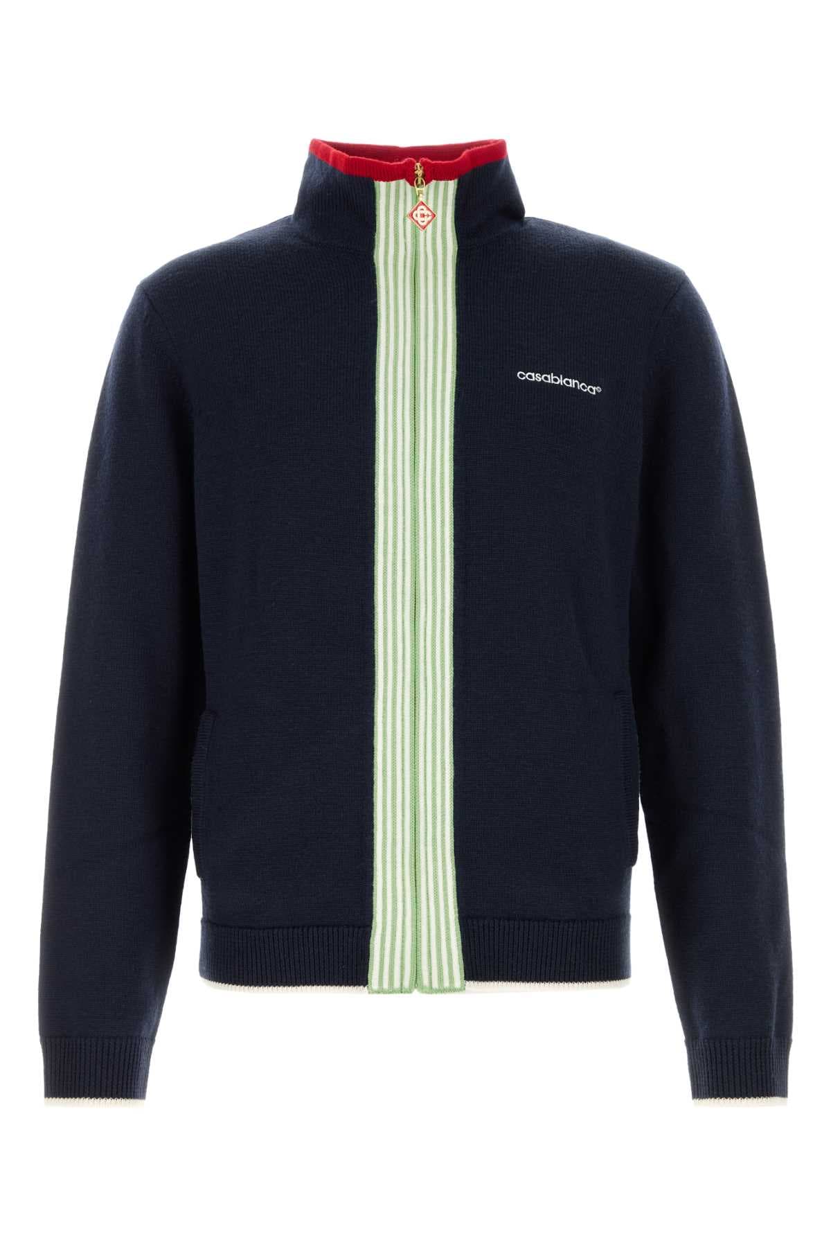Navy blue wool cardigan