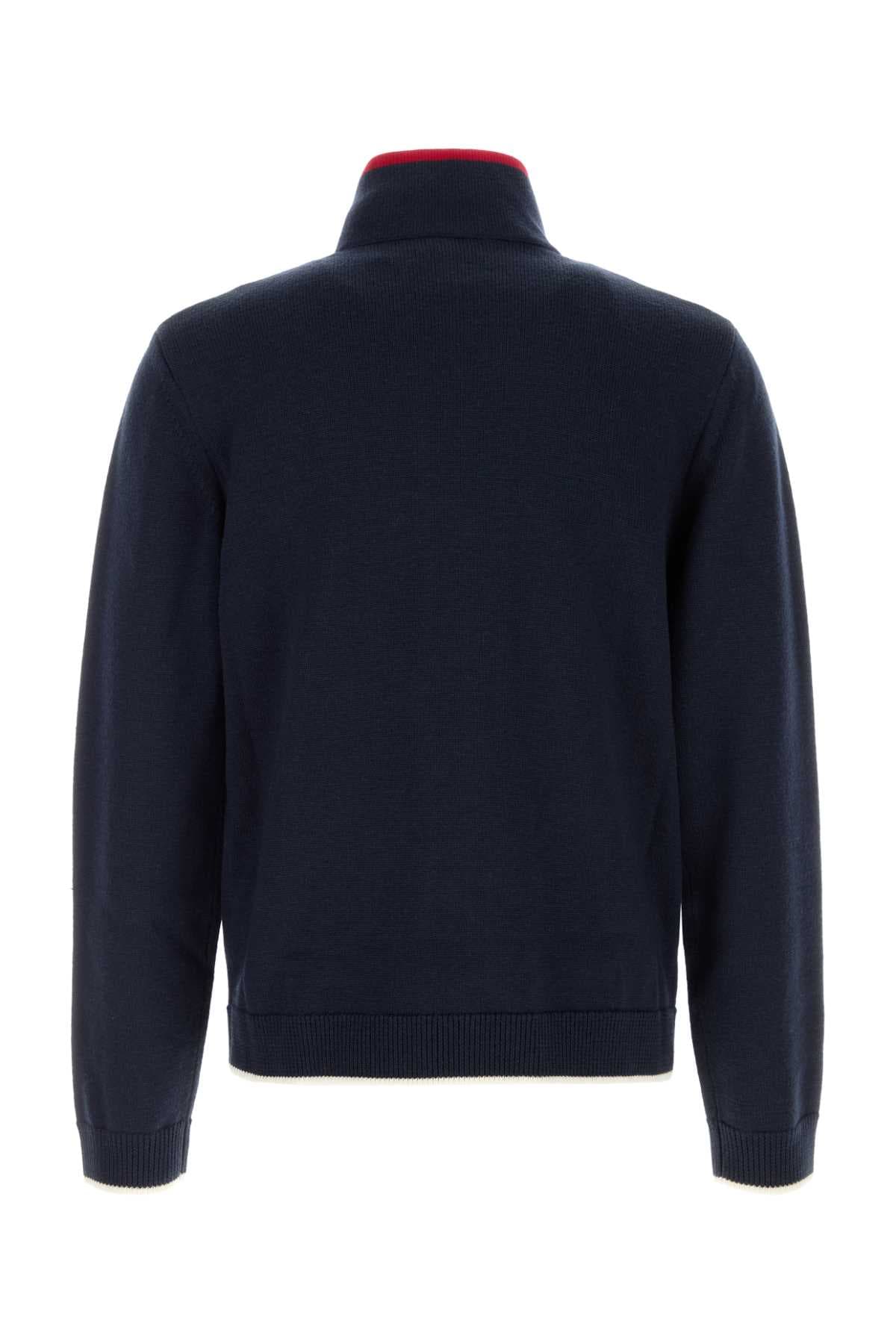 Navy blue wool cardigan - мініатюра 2