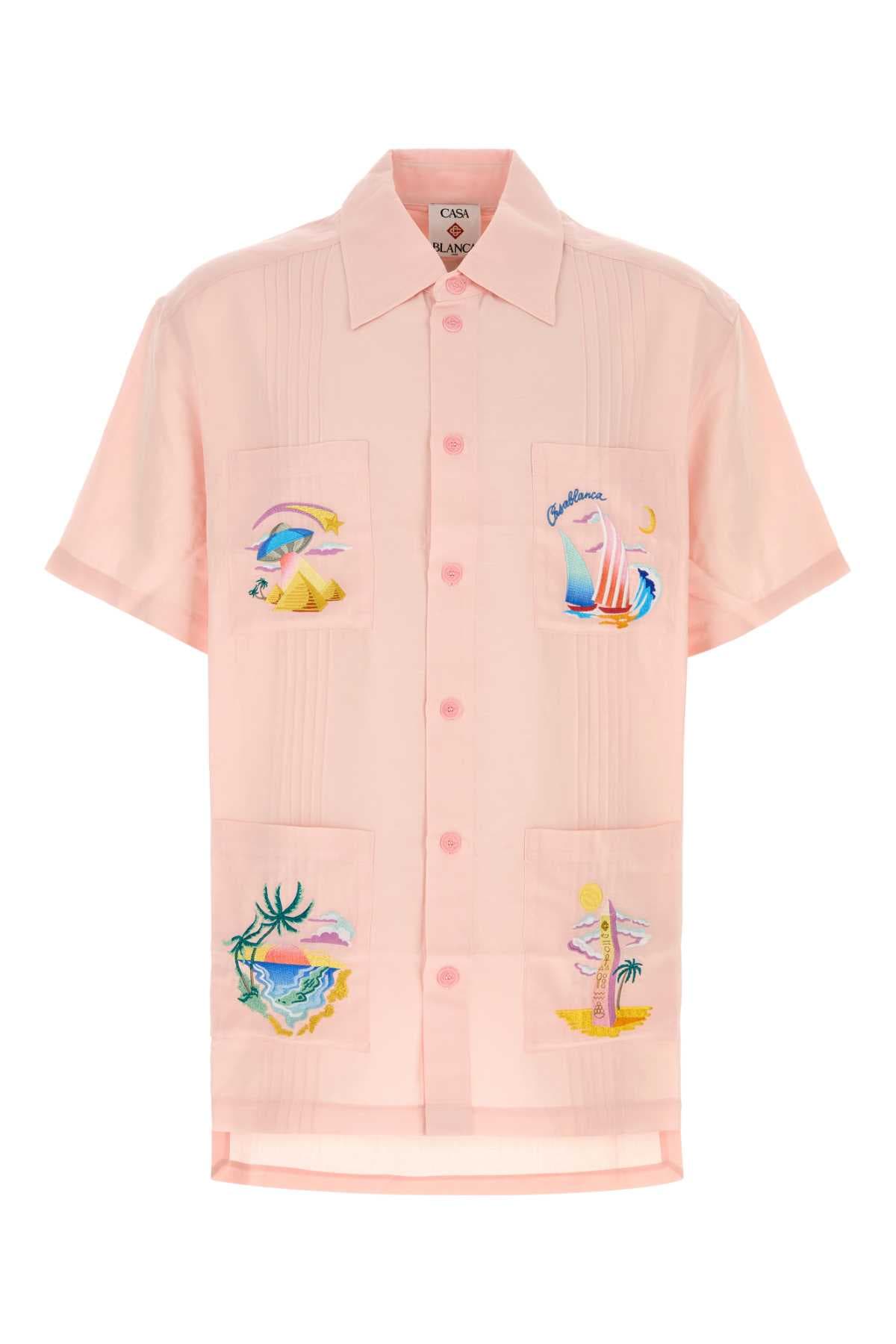Pink viscose blend shirt
