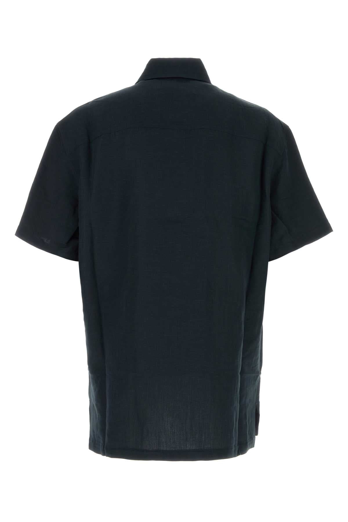 Midnight blue viscose blend shirt - мініатюра 2