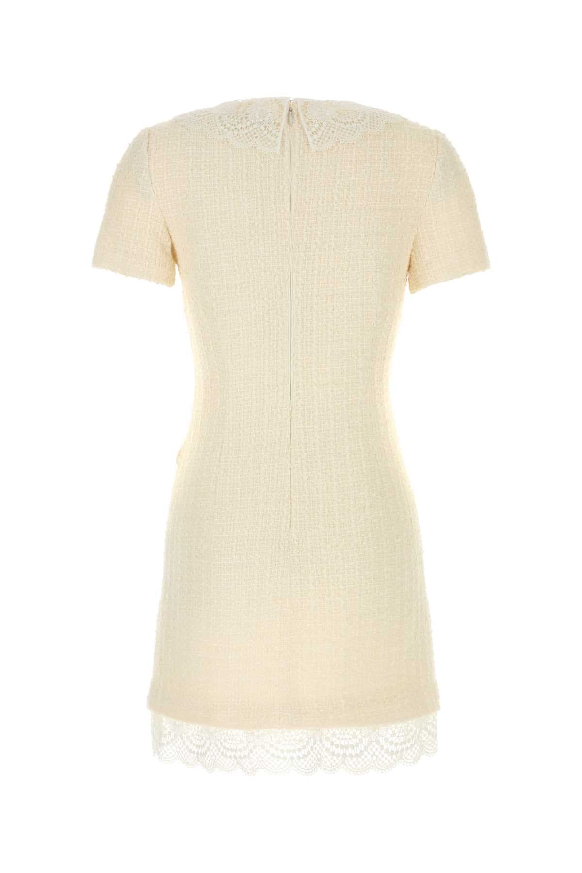 Ivory boucle mini dress - мініатюра 2