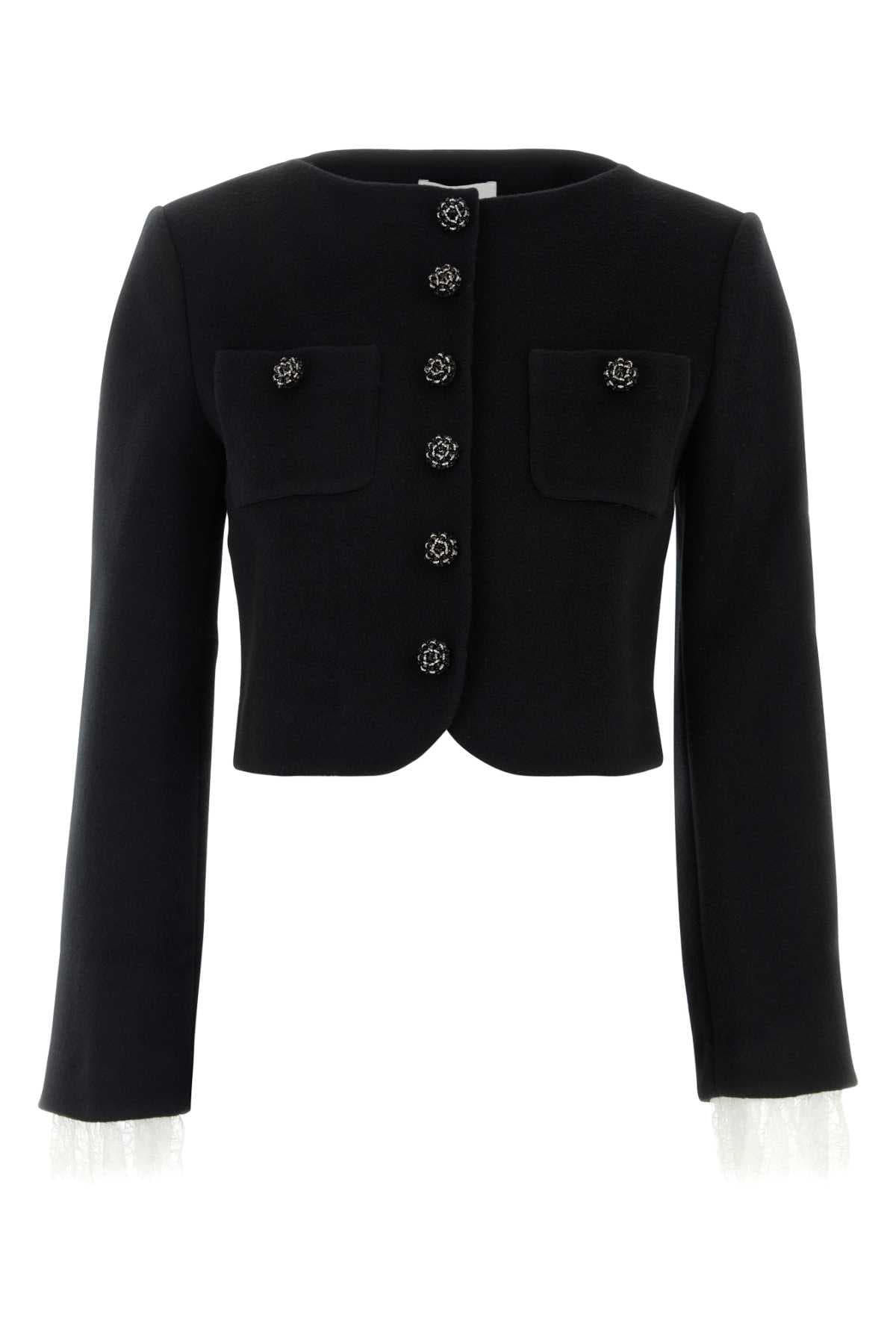 Black wool blend blazer