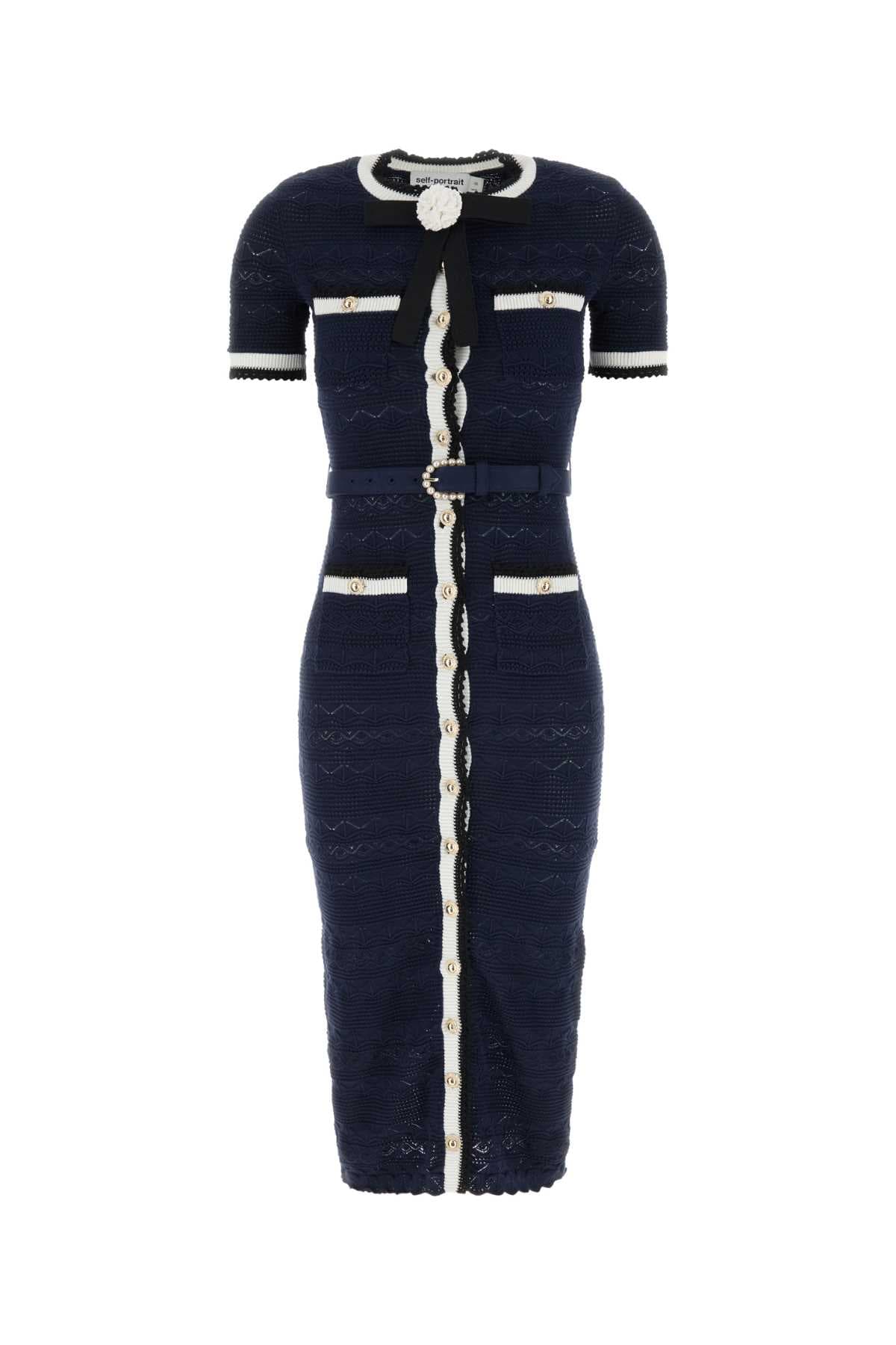 Navy blue knit dress