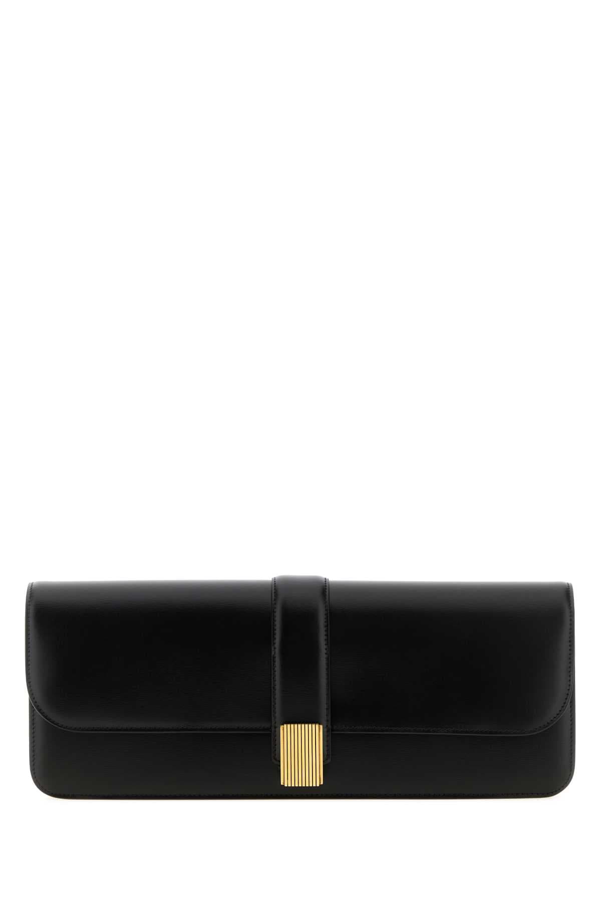 Black leather Blake clutch